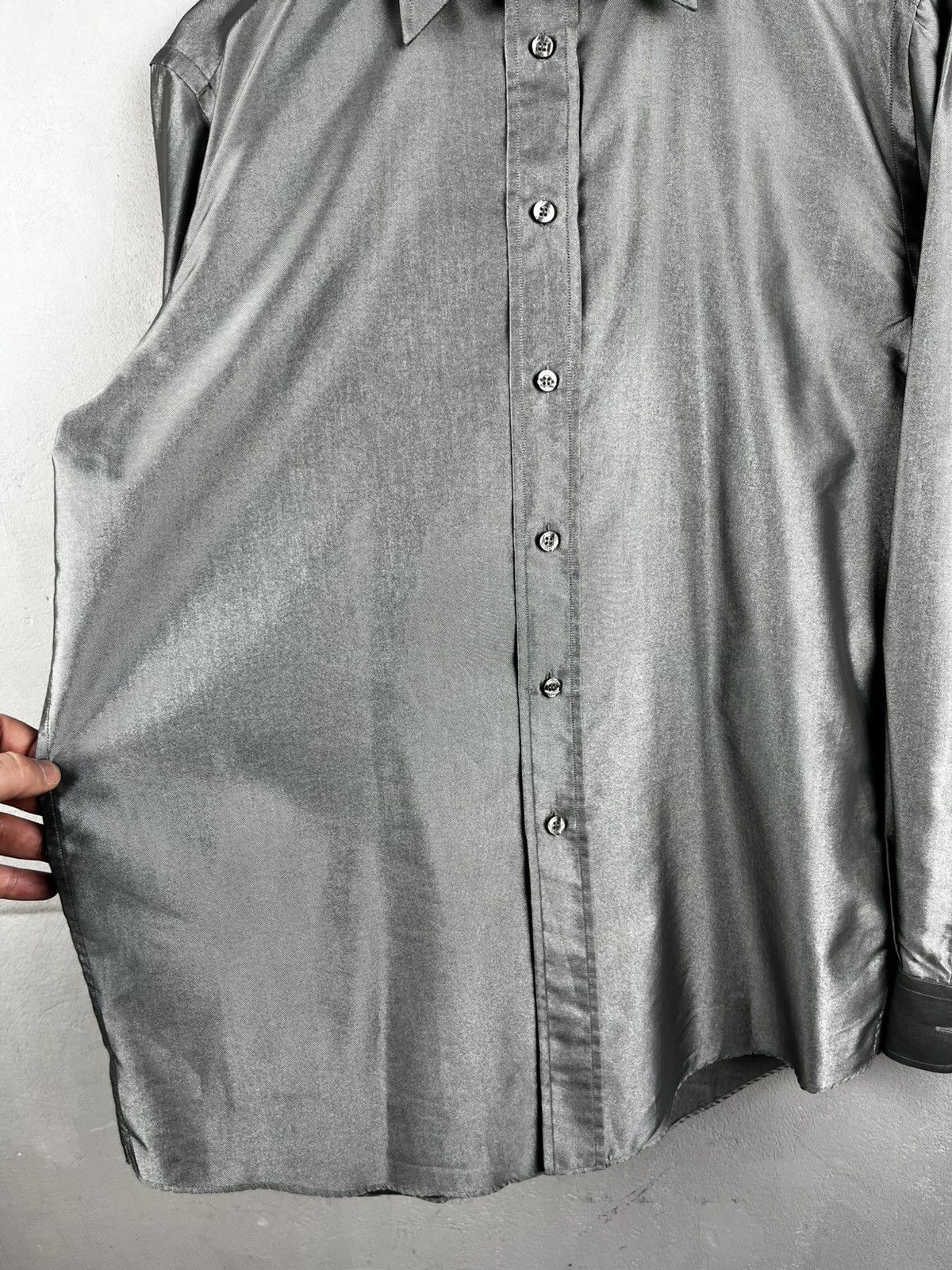 Versace Versace silver button shirt vintage size L y2k Size US L / EU 52-54 / 3 - 8 Thumbnail