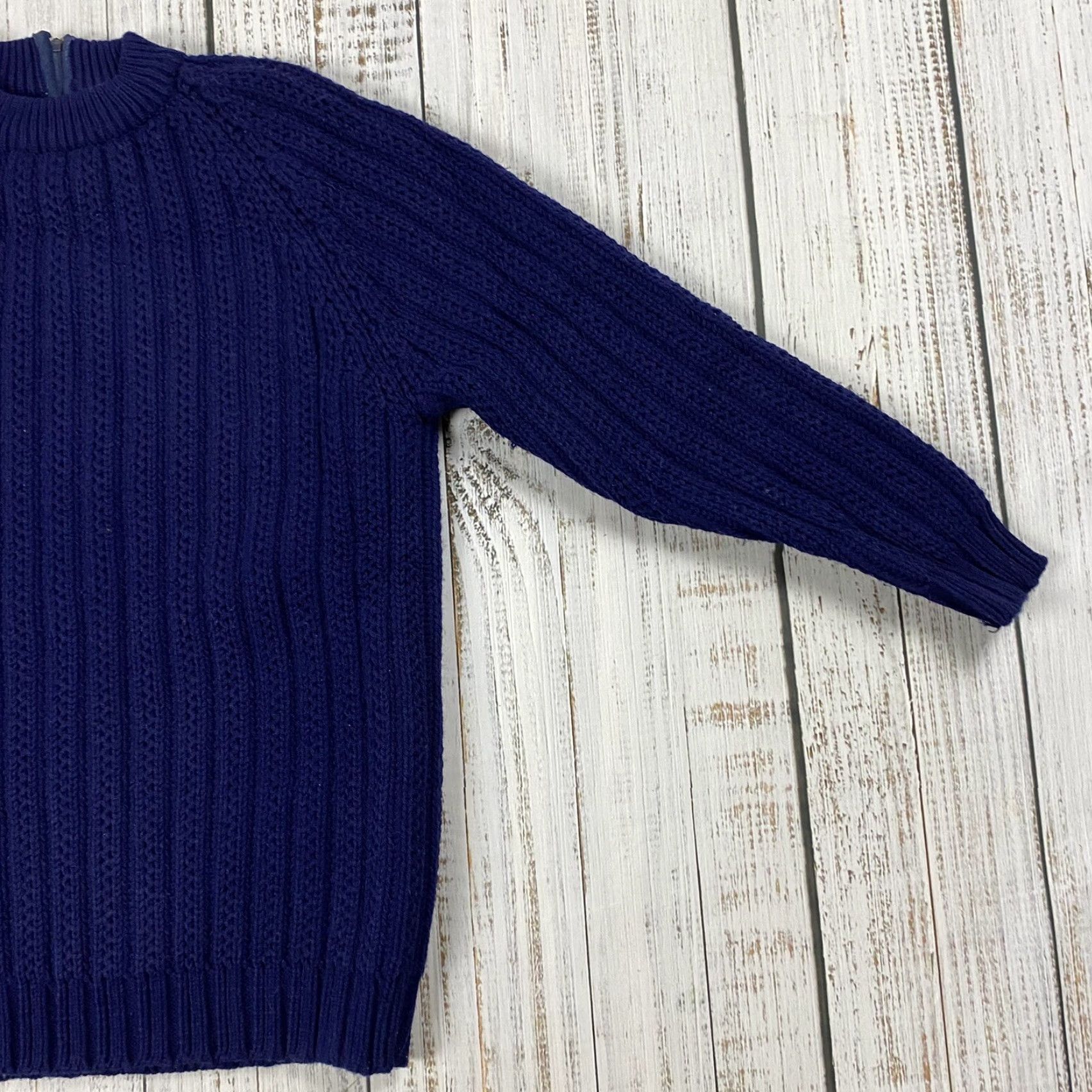 Vintage VINTAGE 1960s Full Fashioned Import Acrylic Sweater Made in Japan Zip Navy Blue Women's M/L Classic Everyday Size M / US 6-8 / IT 42-44 - 3 Thumbnail