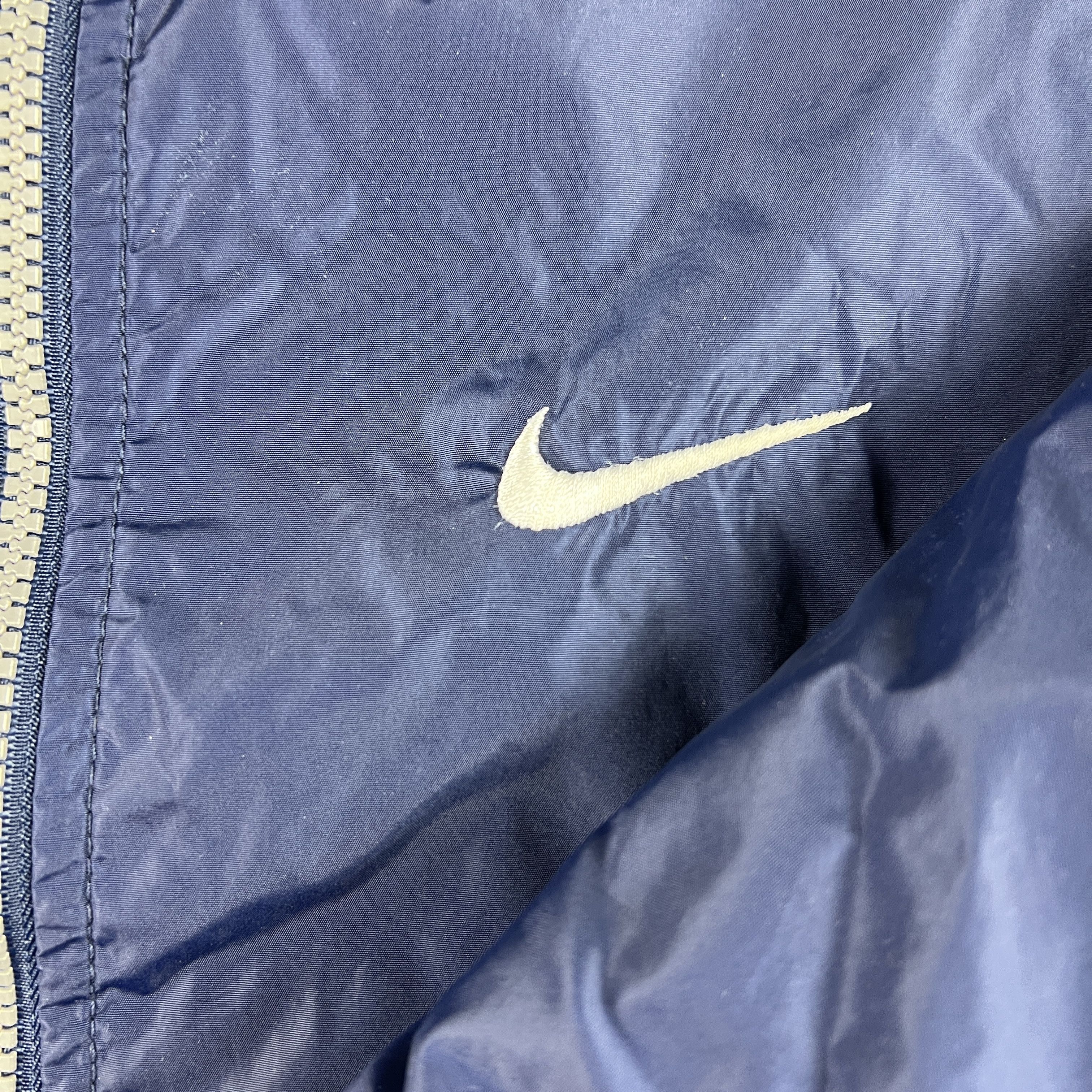 Nike × Vintage VTG 90s Nike Jacket Blue Logo Full Zip Windbreaker Size US XXL / EU 58 / 5 - 4 Thumbnail