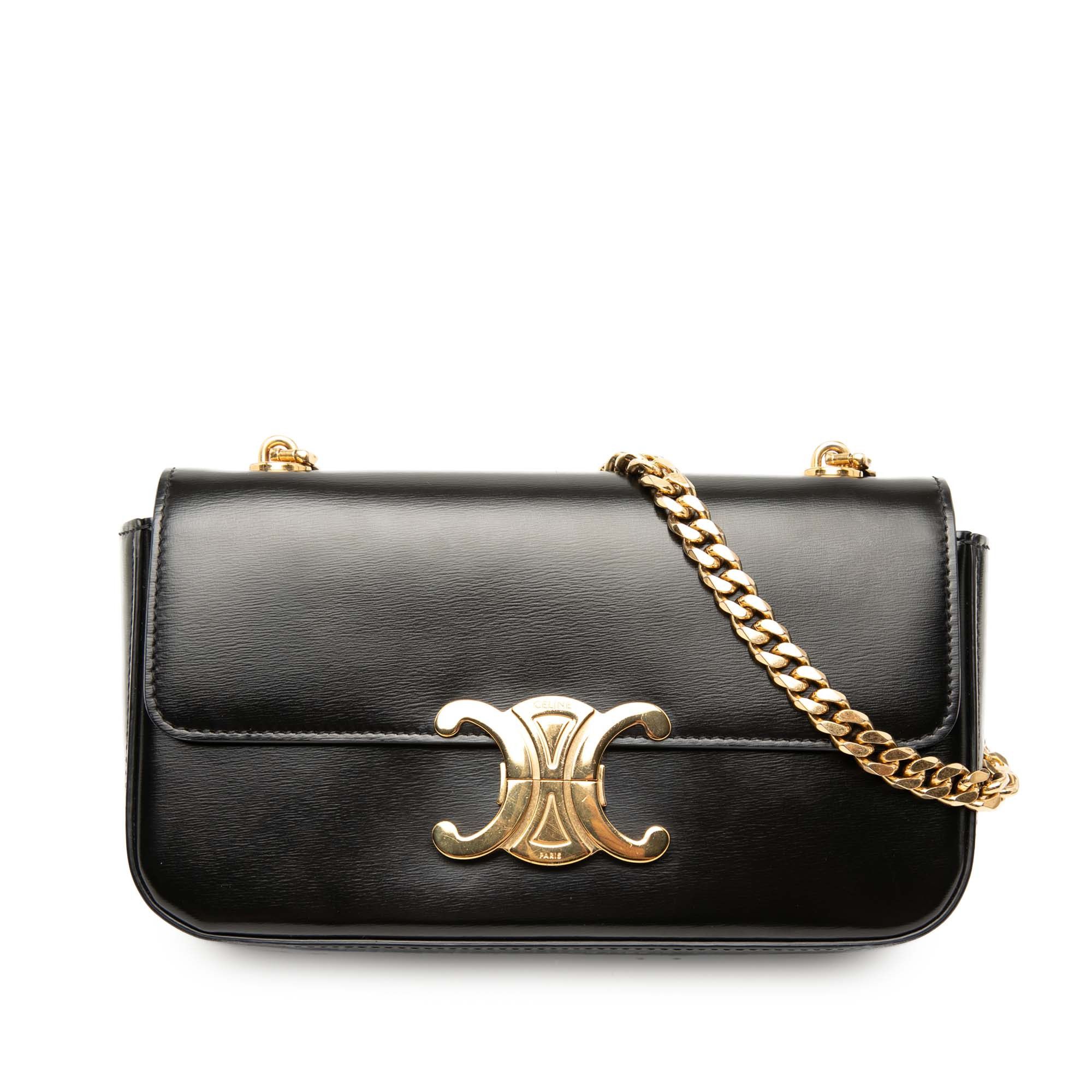 Celine Shiny Calfskin Claude Chain Shoulder Bag Size ONE SIZE - 1 Thumbnail