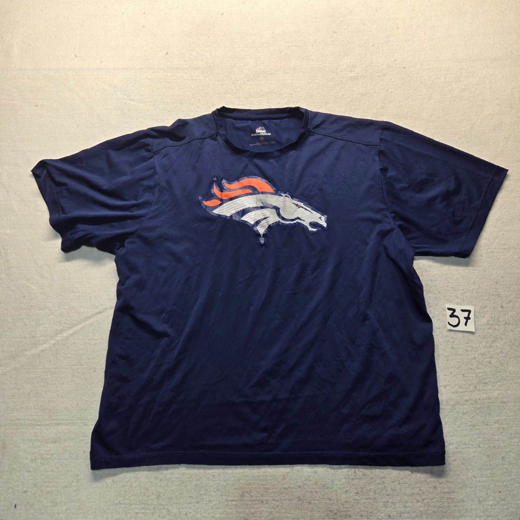NFL Majestic Denver Broncos Shirt Blue Short Sleeve Logo NFL Adult Men 2XL XXL Size US XXL / EU 58 / 5 - 2 Thumbnail