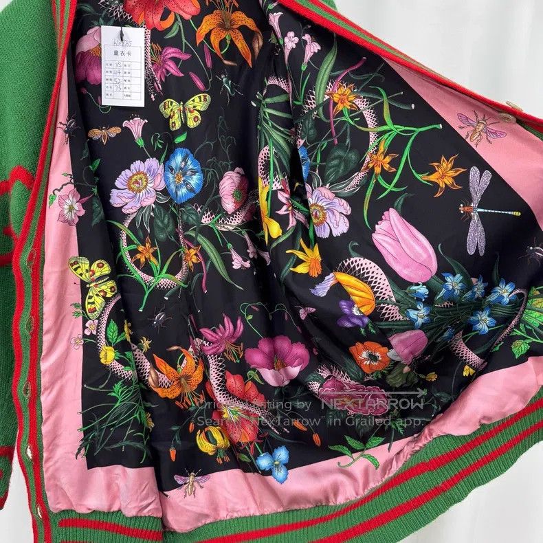 Gucci Gucci Double G full-print inner silk knitted cardigan coat Size XS / US 0-2 / IT 36-38 - 5 Thumbnail