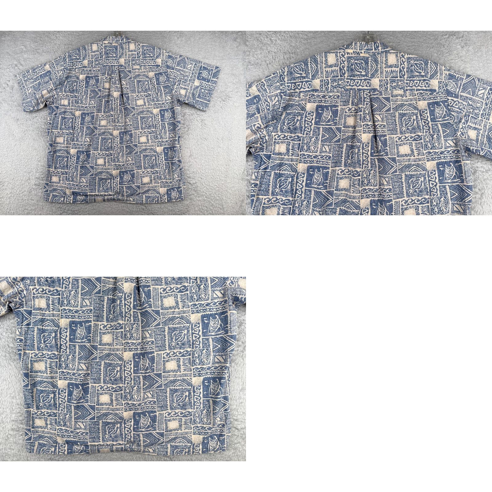 Vintage VINTAGE Cooke Street Shirt Men 2XL Blue Geometric Tile Floral 100% Cotton casual Wearable Button-Up Hawaiian Aloha resort Summer Winter Everyday Mens Size US XXL / EU 58 / 5 - 9 Thumbnail