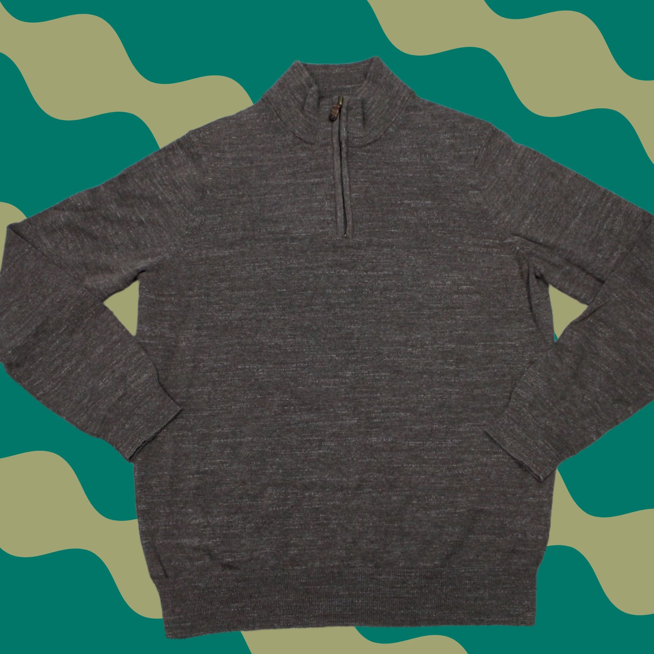 Jos. A. Bank Jos A. Bank Sweatshirt Mens Large Brown 1/4 Zip Cotton L/S Pullover Sweater Size US L / EU 52-54 / 3 - 1 Thumbnail