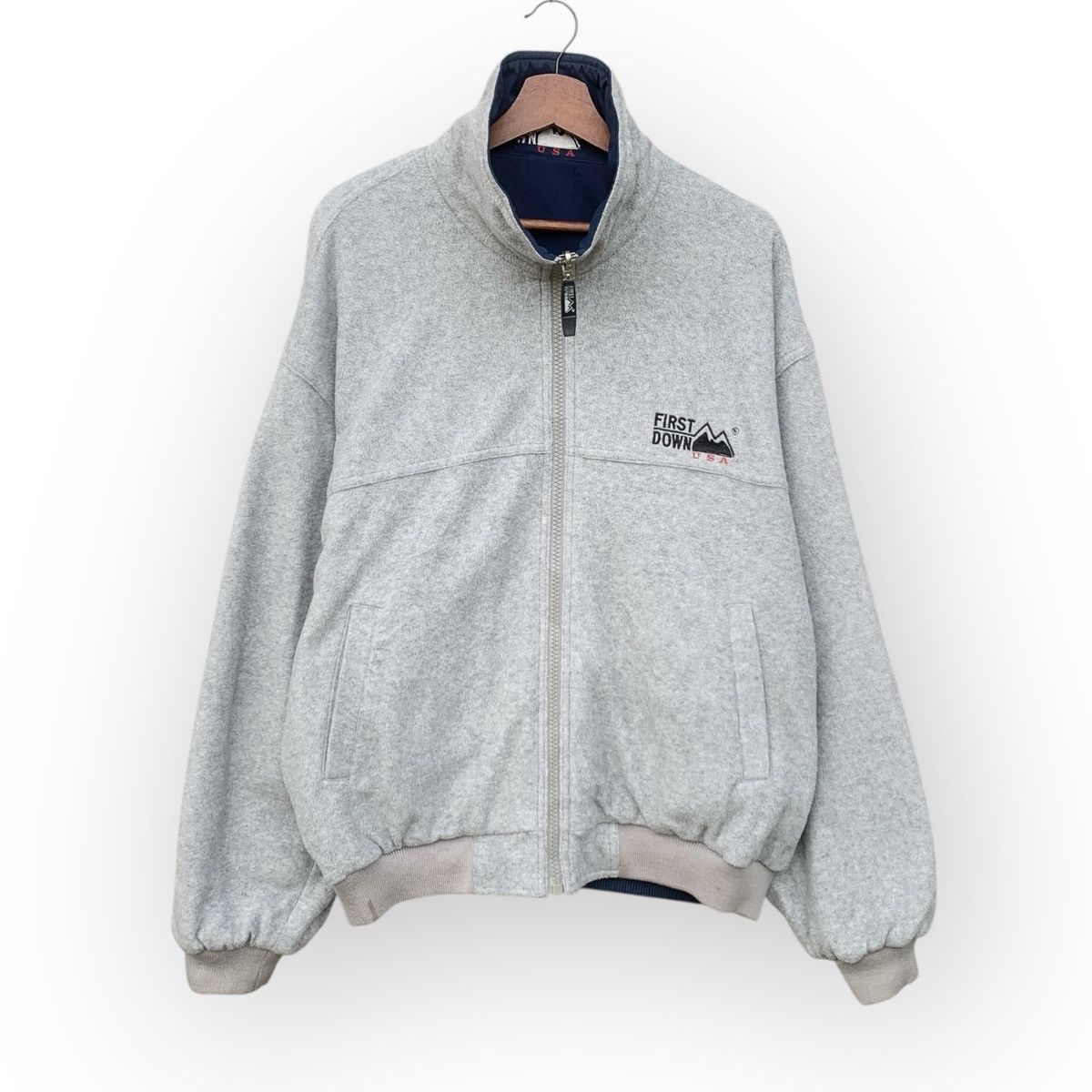 Other × Vintage Vintage First Down Usa Reversible Nylon Fleece Jacket Size US XL / EU 56 / 4 - 4 Thumbnail