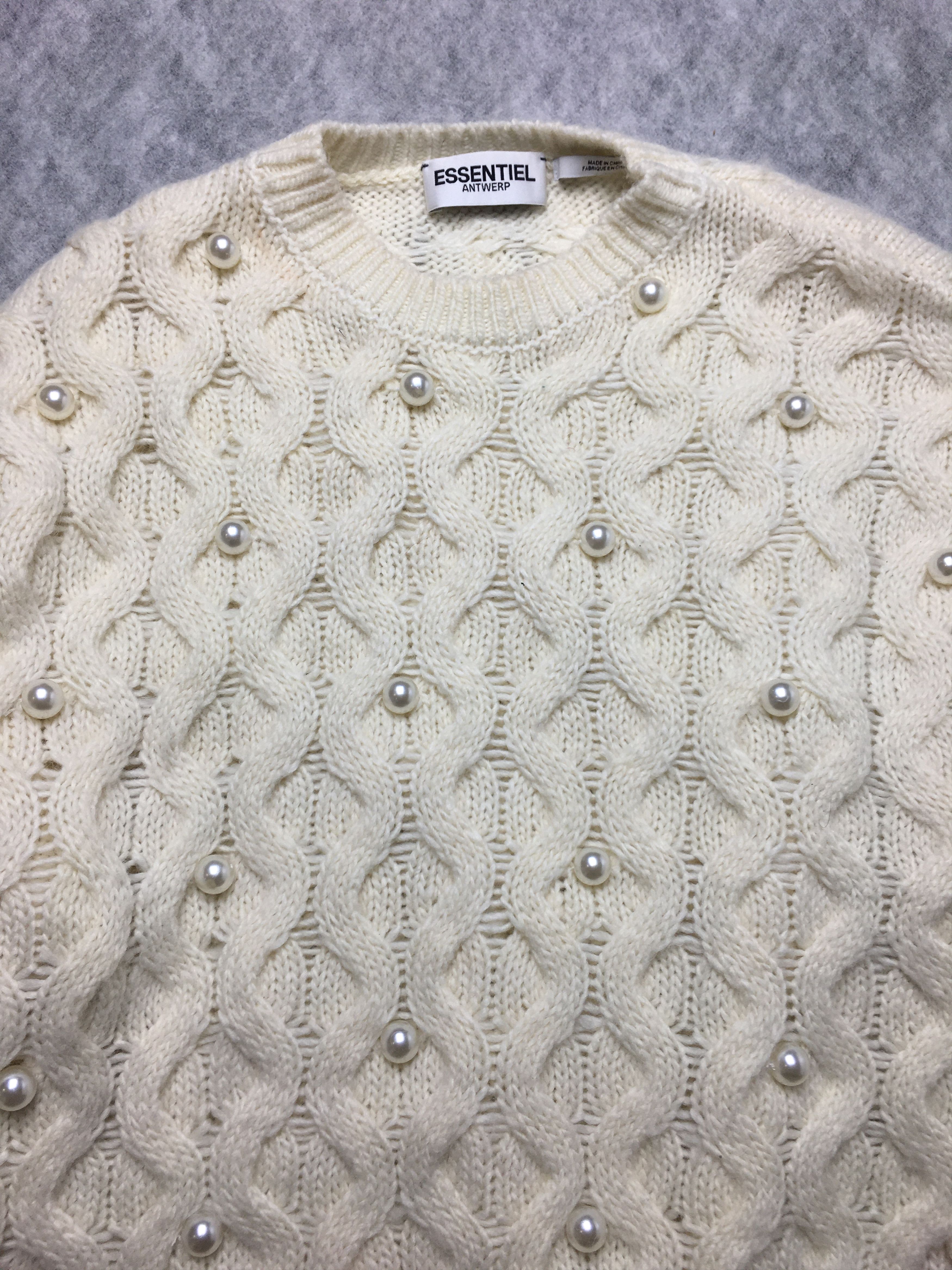Essentiel Antwerp Essential Antwerp Cable Knitted Sweater Pearl Embellishments Size S / US 4 / IT 40 - 10 Thumbnail