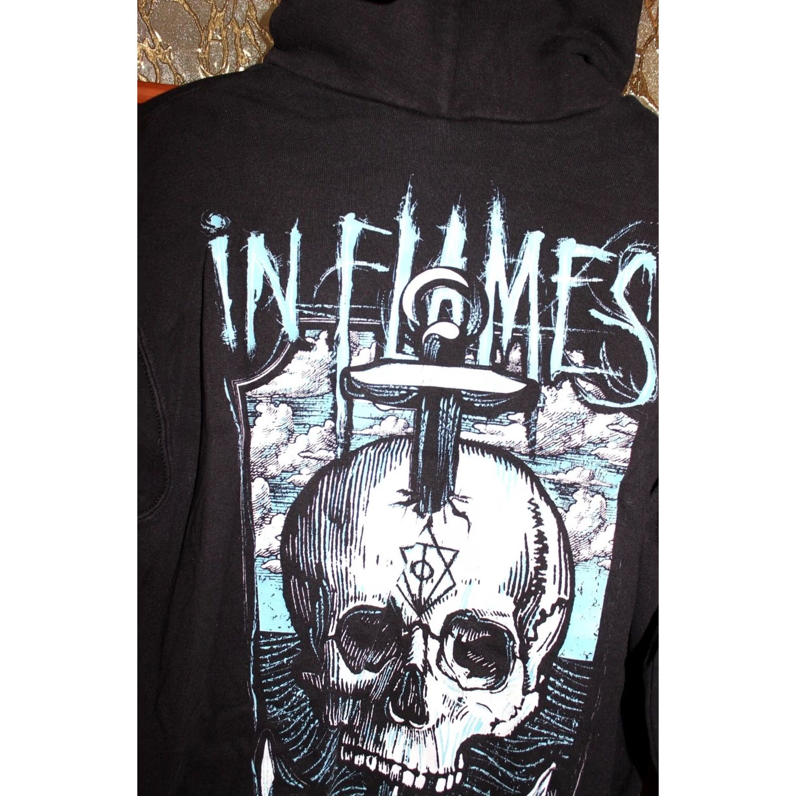 Vintage VINTAGE In Flames Hoodie Mens M Black Rock Clothing Shirt Kid? Size US M / EU 48-50 / 2 - 7 Thumbnail