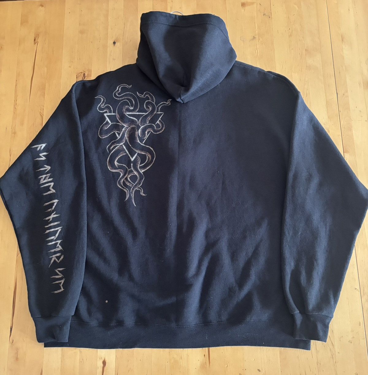 Handmade × Hanes “Eldritch” -Hand-Bleach-Painted Hoodie Size US XL / EU 56 / 4 - 1 Thumbnail