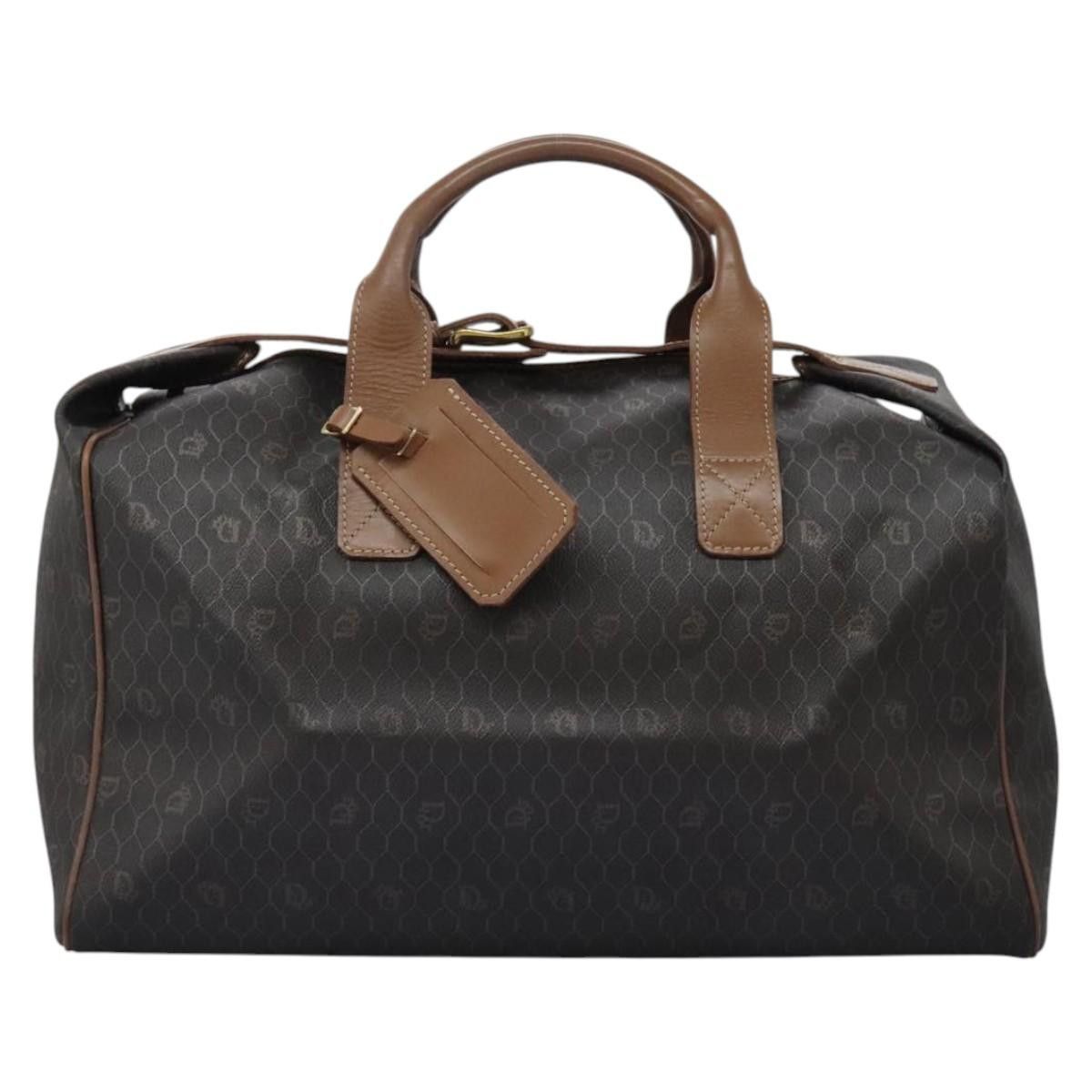Dior DIOR Honeycomb Canvas Boston Bag Pvc Black Brown Gold Size ONE SIZE - 2 Thumbnail