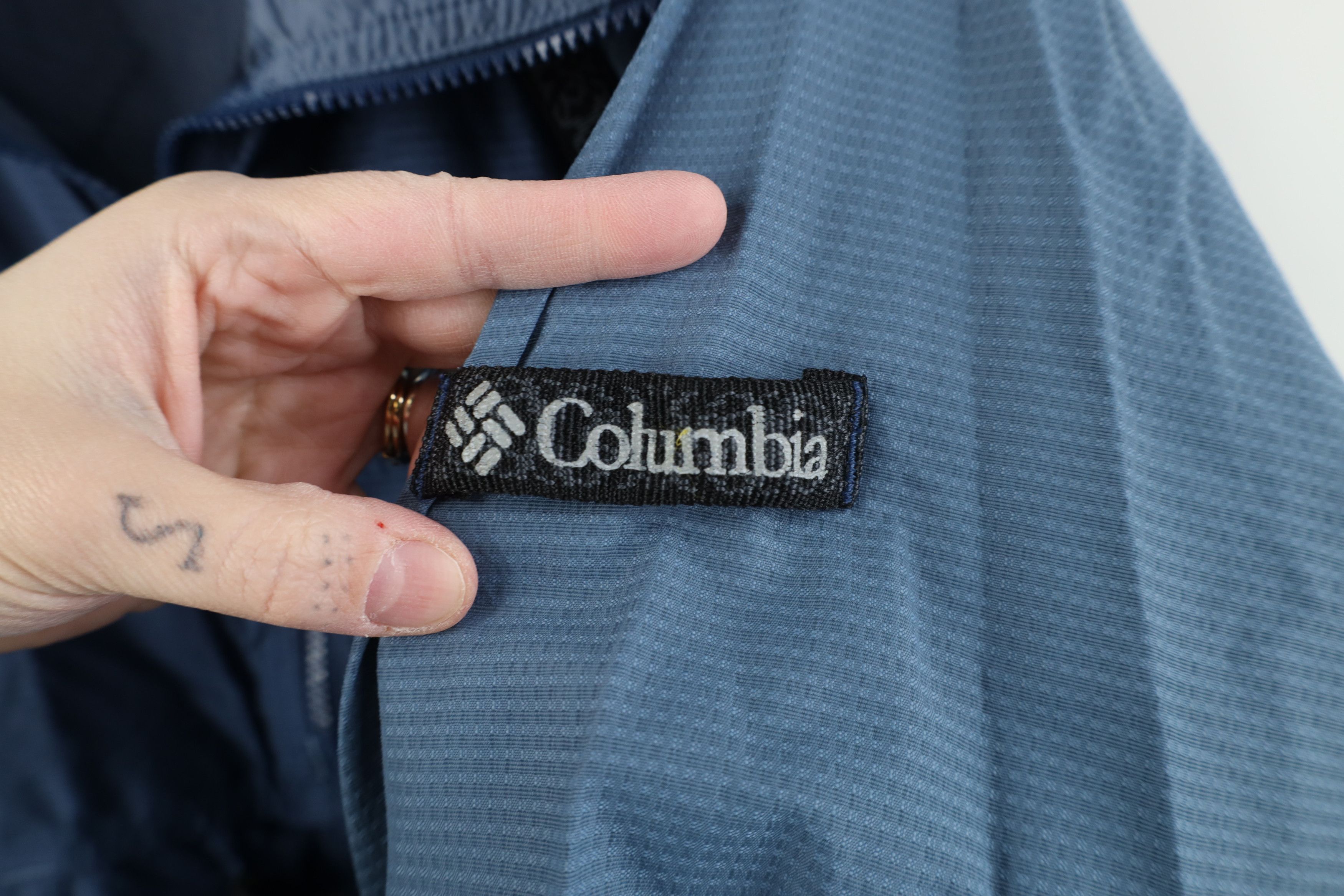 Columbia Vintage 90s Columbia Packable Hooded Anorak Jacket Blue Size US M / EU 48-50 / 2 - 4 Thumbnail