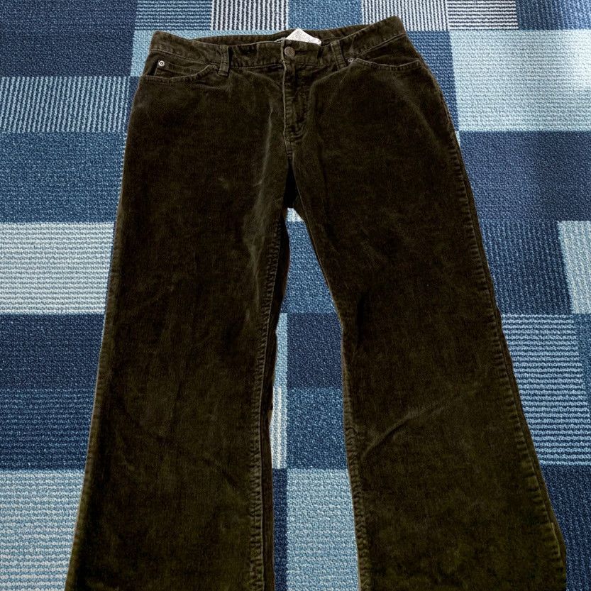 Eddie Bauer VINTAGE Eddie Bauer Women's Jeans 8 Short Green Corduroy Flared 31X29 Girls Womens Mens Size 30" / US 8 / IT 44 - 1 Thumbnail