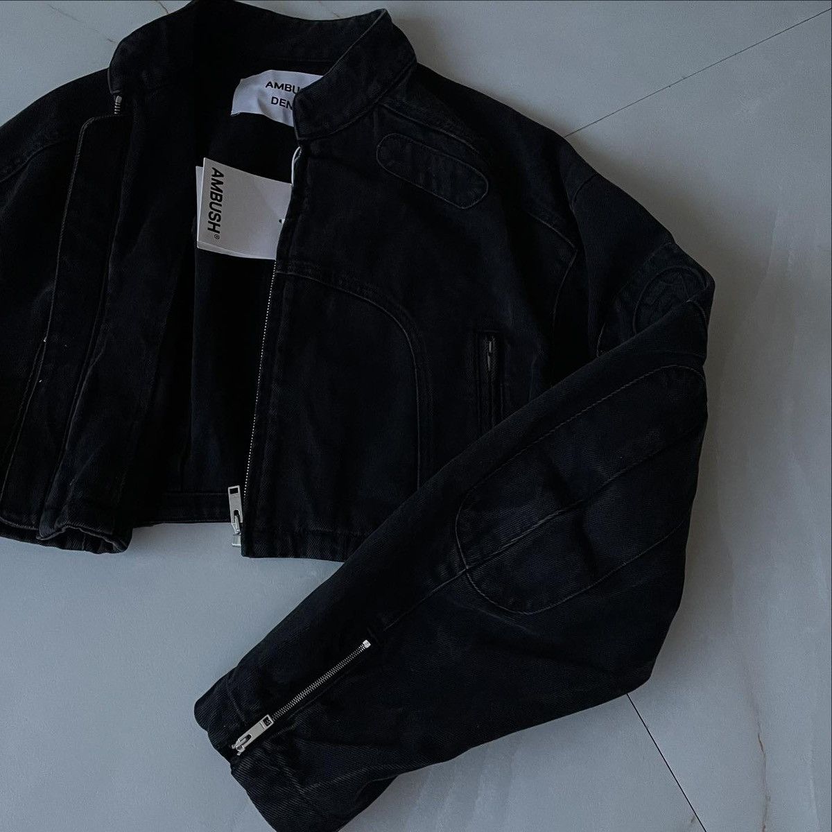 Ambush Design DENIM CROPPED BIKER JACKET AMBUSH Size S / US 4 / IT 40 - 6 Thumbnail