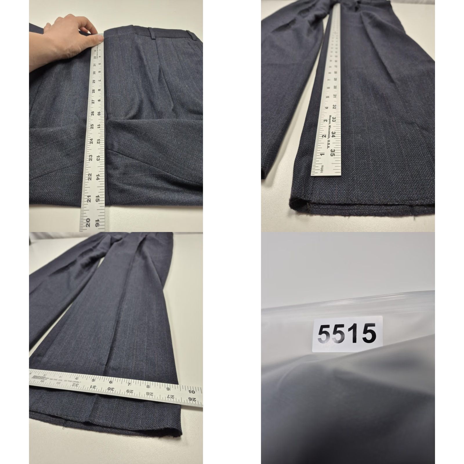 Vintage VTG John Alexander Dress Pants Mens 38x36 Blue Wool Pleated Straight Unhemmed Size US 38 / EU 54 - 8 Thumbnail