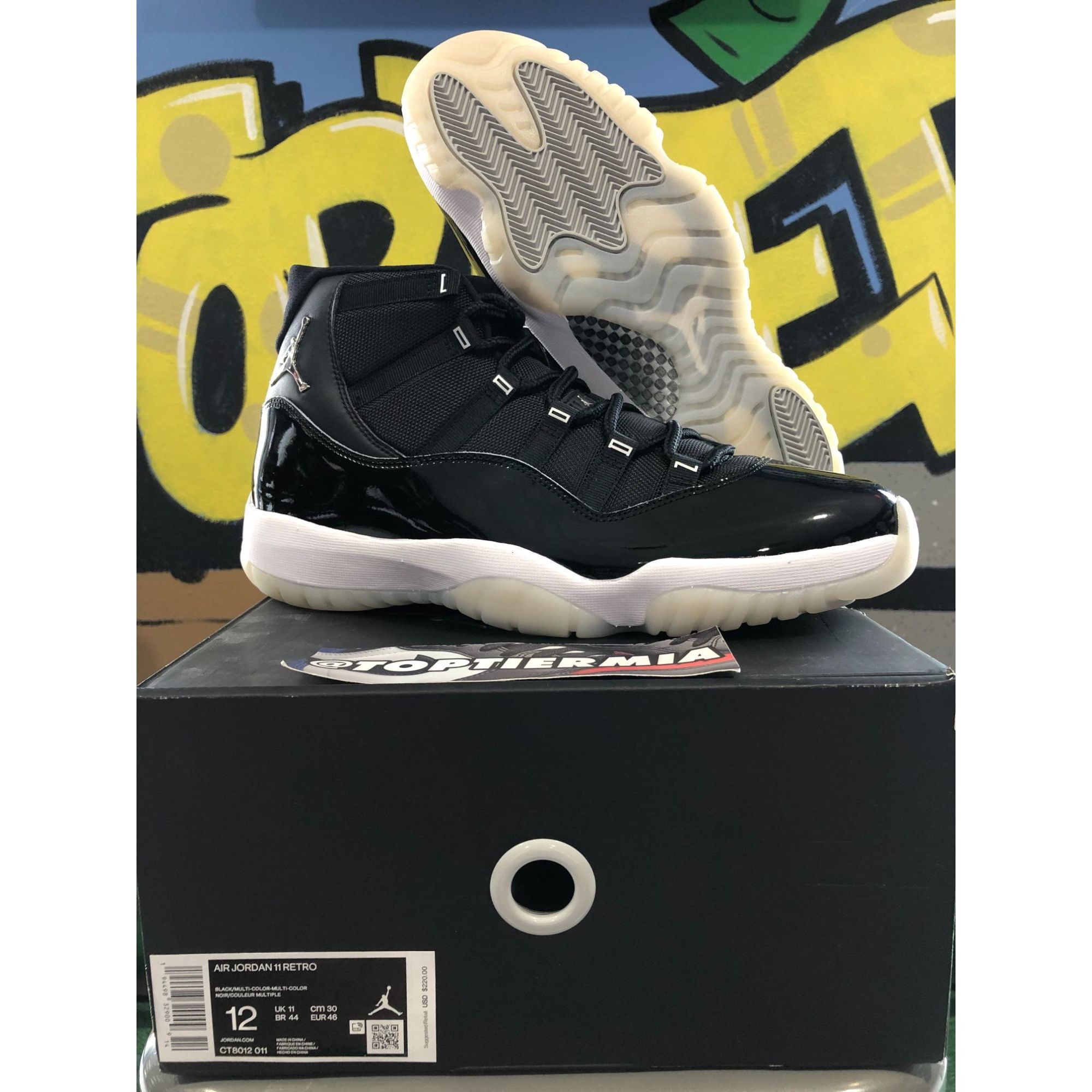 image of Air Jordan 11 Jubilee 2020 Size 12 Shoes in Black, Men's