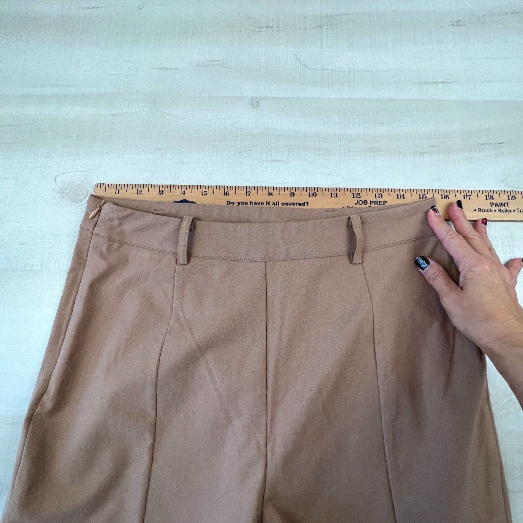 Shein Shein Womens Pants Large Tan Flat Front Size 36" / US 14 / IT 50 - 7 Thumbnail