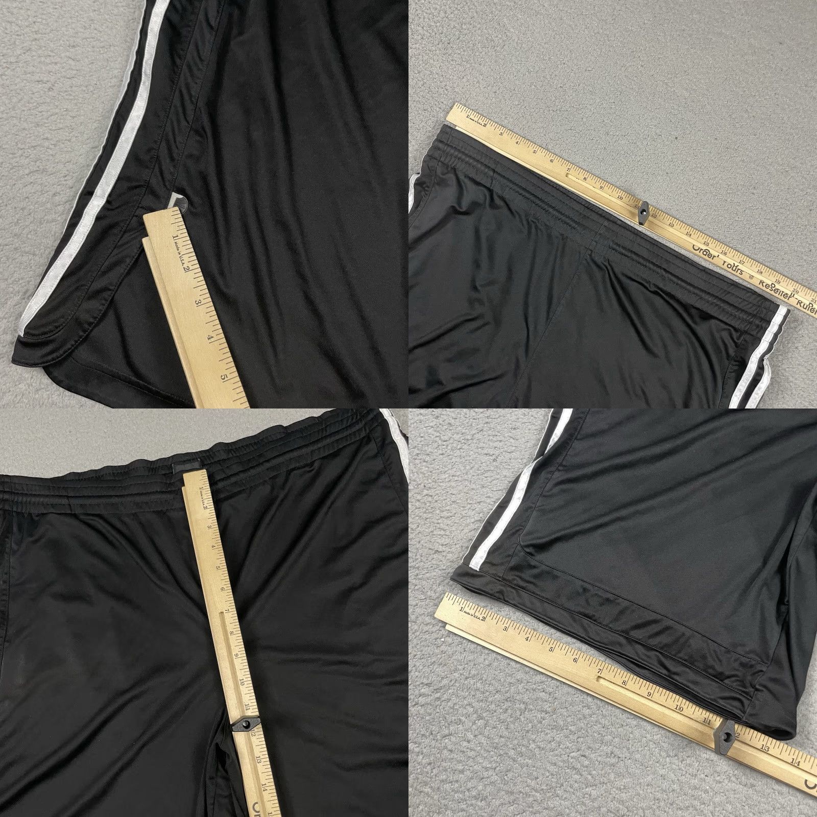 Adidas Adidas Basketball Shorts Adult L Black Dazzle Stripes Trefoil Shiny Athletic Performance Size US 33 - 8 Thumbnail