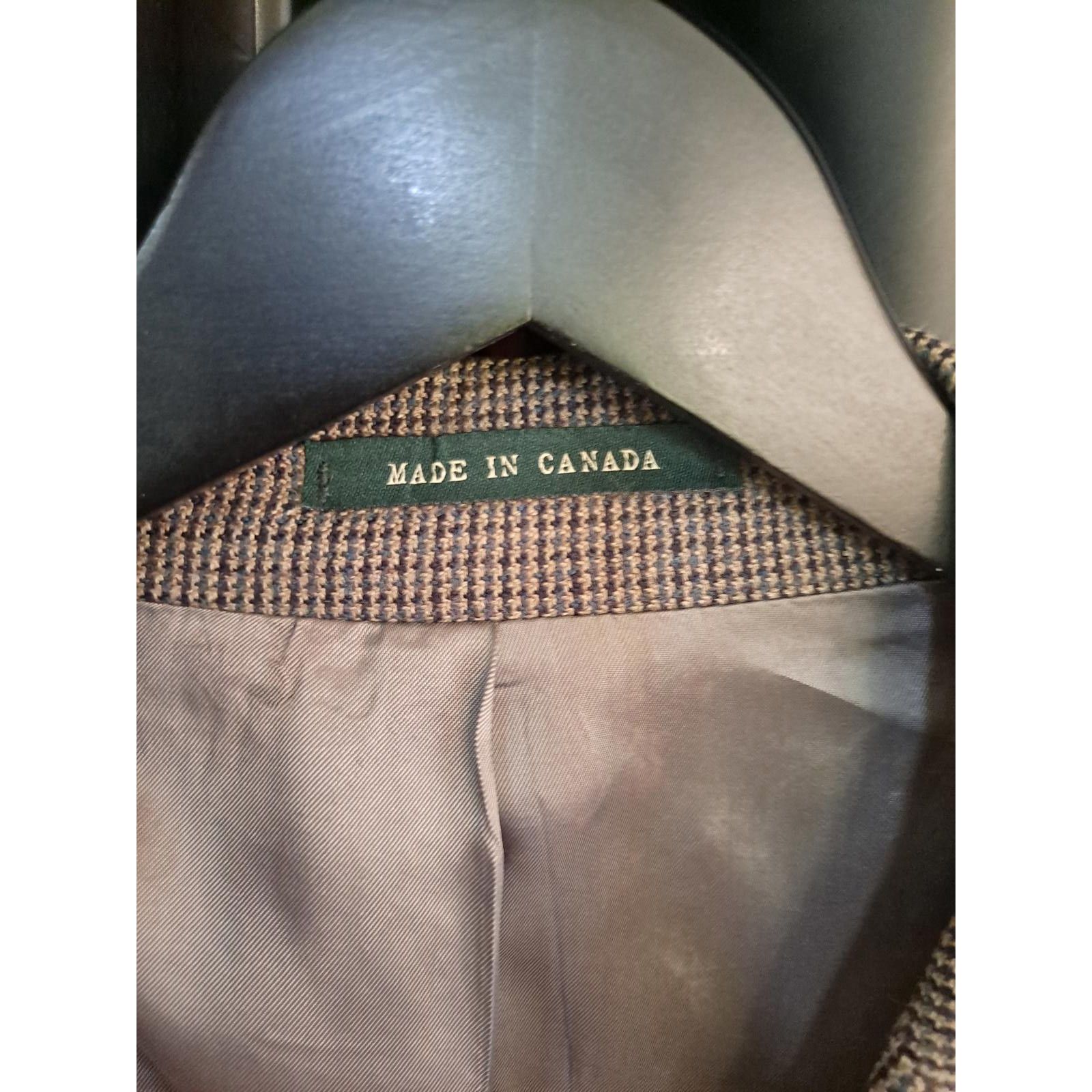 Lauren Ralph Lauren Lauren Ralph Lauren Tan Tweed 3 Button Blazer 100% Lambswool Size 44R - 3 Thumbnail