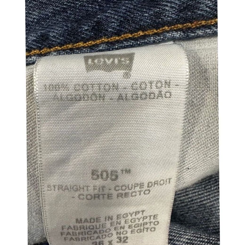 Levi's Levi's 505 Jeans Mens 36X32 Blue Regular Fit Straight Denim Pants Red Tab Pocket Size US 36 / EU 52 - 4 Thumbnail