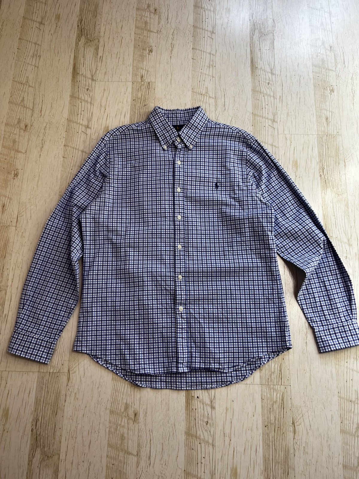 Ralph Lauren Ralph Lauren Slim Fit Stretch Oxford Plaid Shirt Blue Check Size US XL / EU 56 / 4 - 4 Thumbnail
