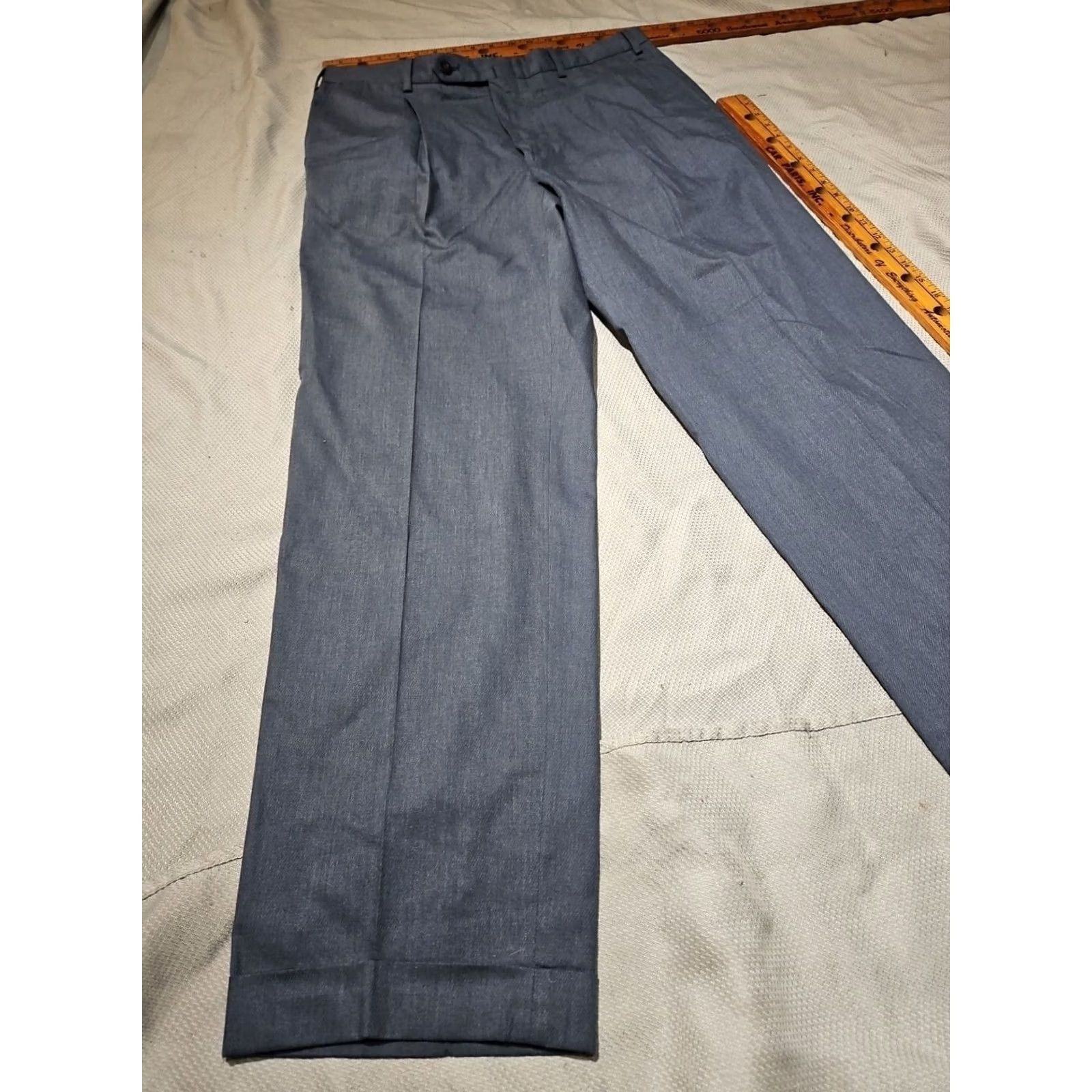 Ermenegildo Zegna Ermenegildo Zegna Pants Mens Size 36 Blue Pleated Dress Casual Trousers Size US 36 / EU 52 - 4 Thumbnail