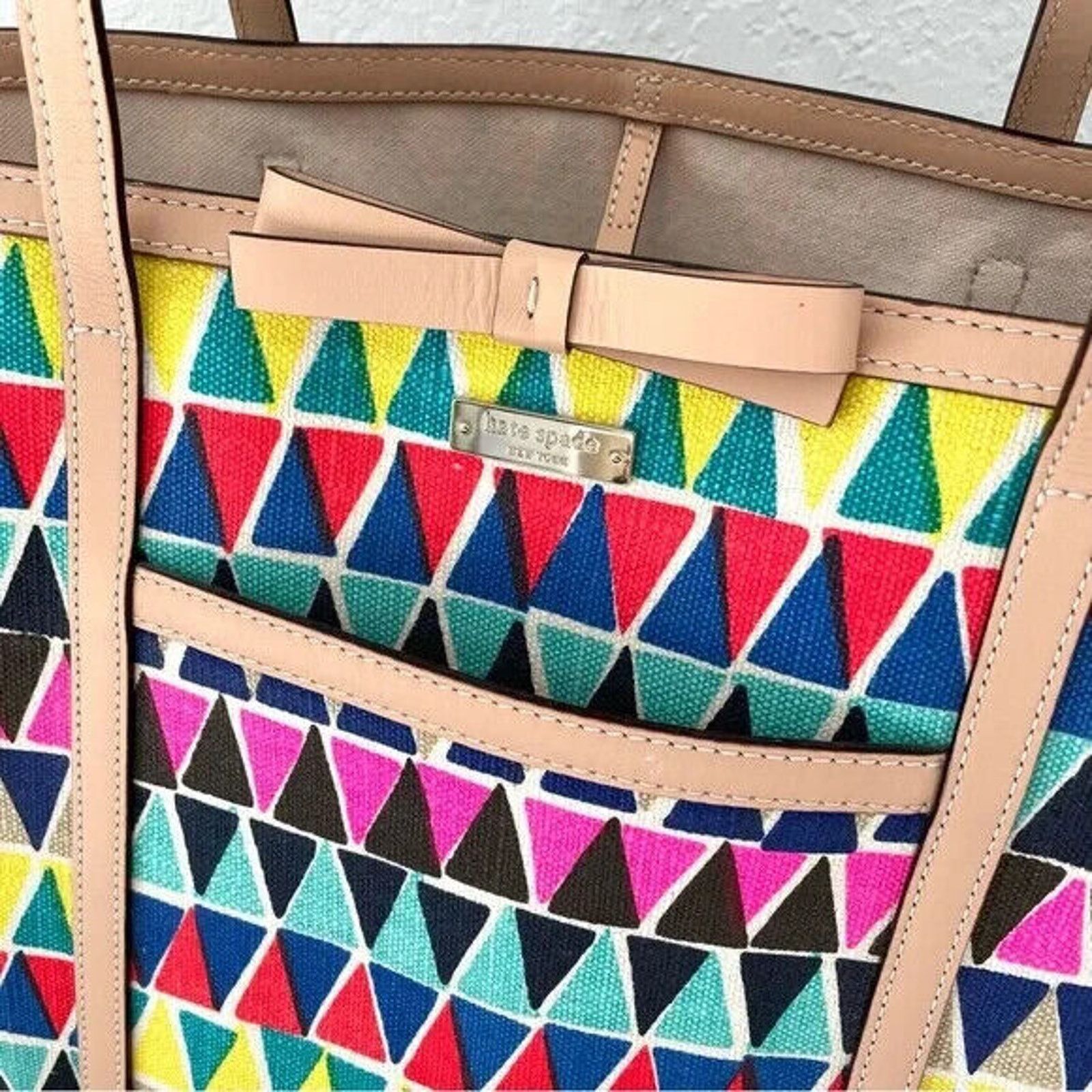 Kate Spade KATE SPADE NEW FRANCIS CAPRI CANVAS TOTE BEACH BAG GEORGEO Size ONE SIZE - 3 Thumbnail