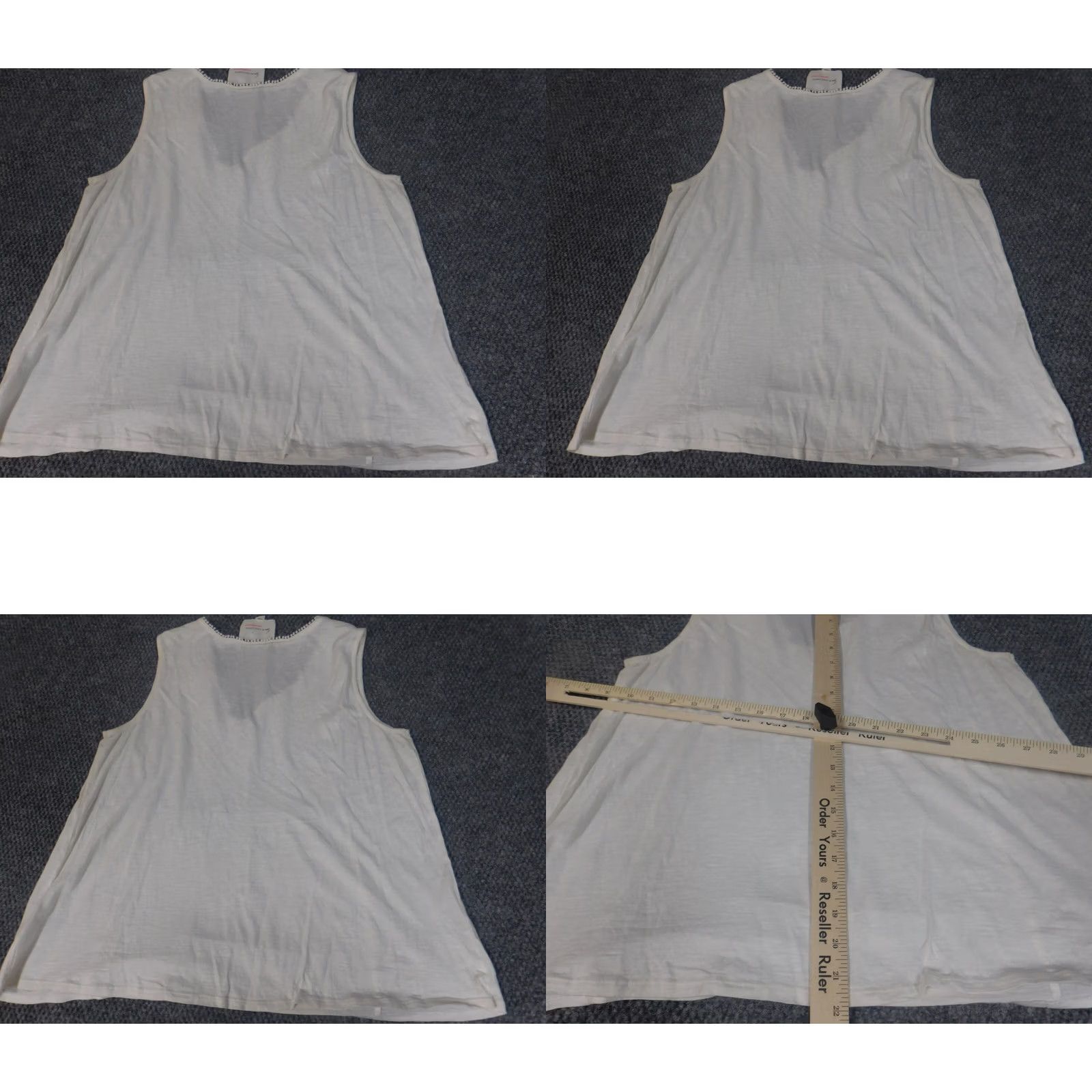 Vince Camuto Vince Camuto Womens Blouse M White Sleeveless Round Neck Pullover Casual Button Cotton 100% Regular Womens Size M / US 6-8 / IT 42-44 - 8 Thumbnail