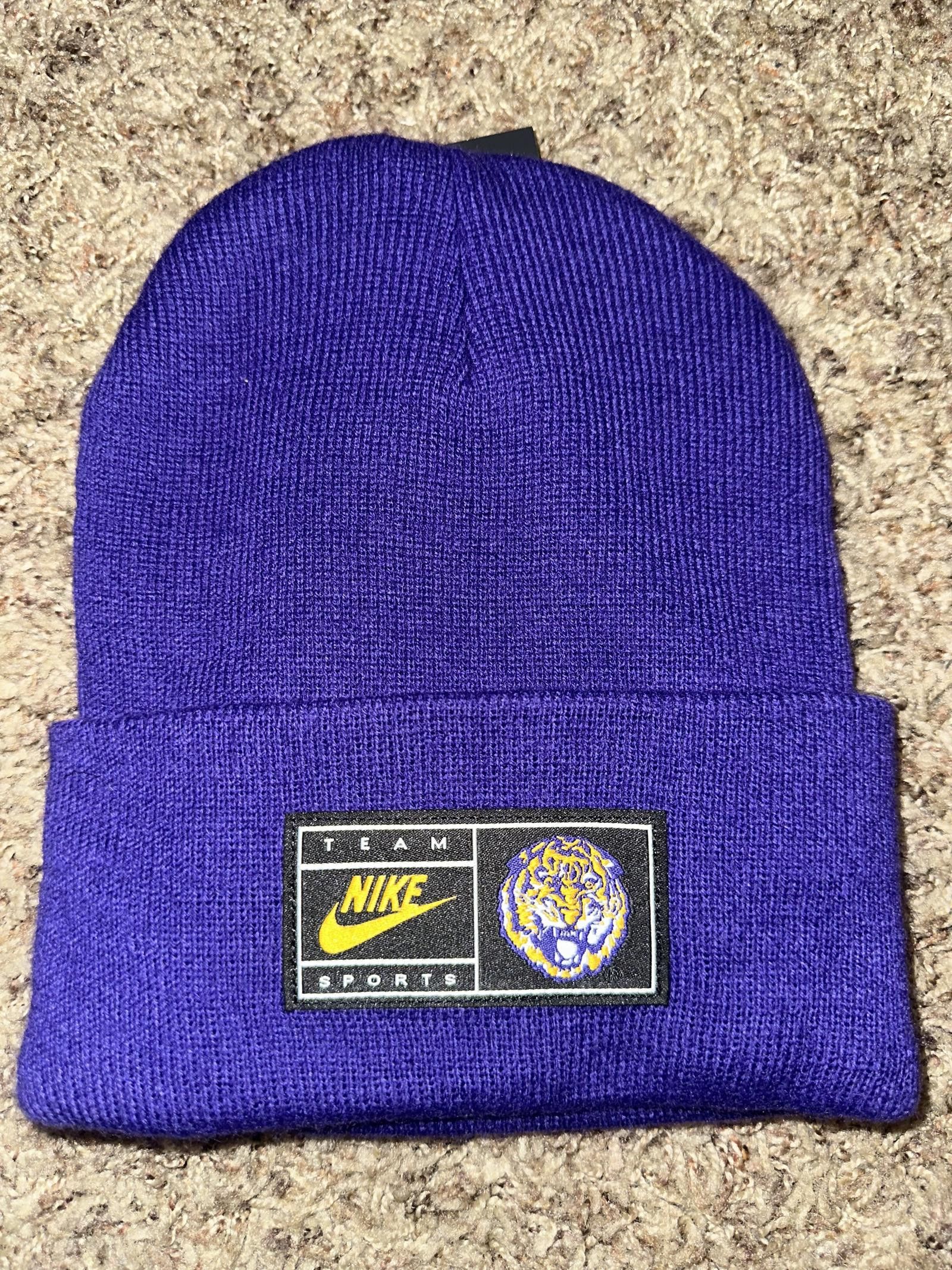 Nike LSU Tigers Men’s Nike Team Knit Hat Purple NCAAF SEC Size ONE SIZE - 1 Thumbnail