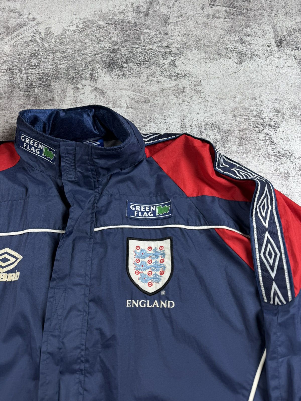 Umbro England 1996 Football Track Jacket Green Flag Windbreaker Size US L / EU 52-54 / 3 - 7 Thumbnail