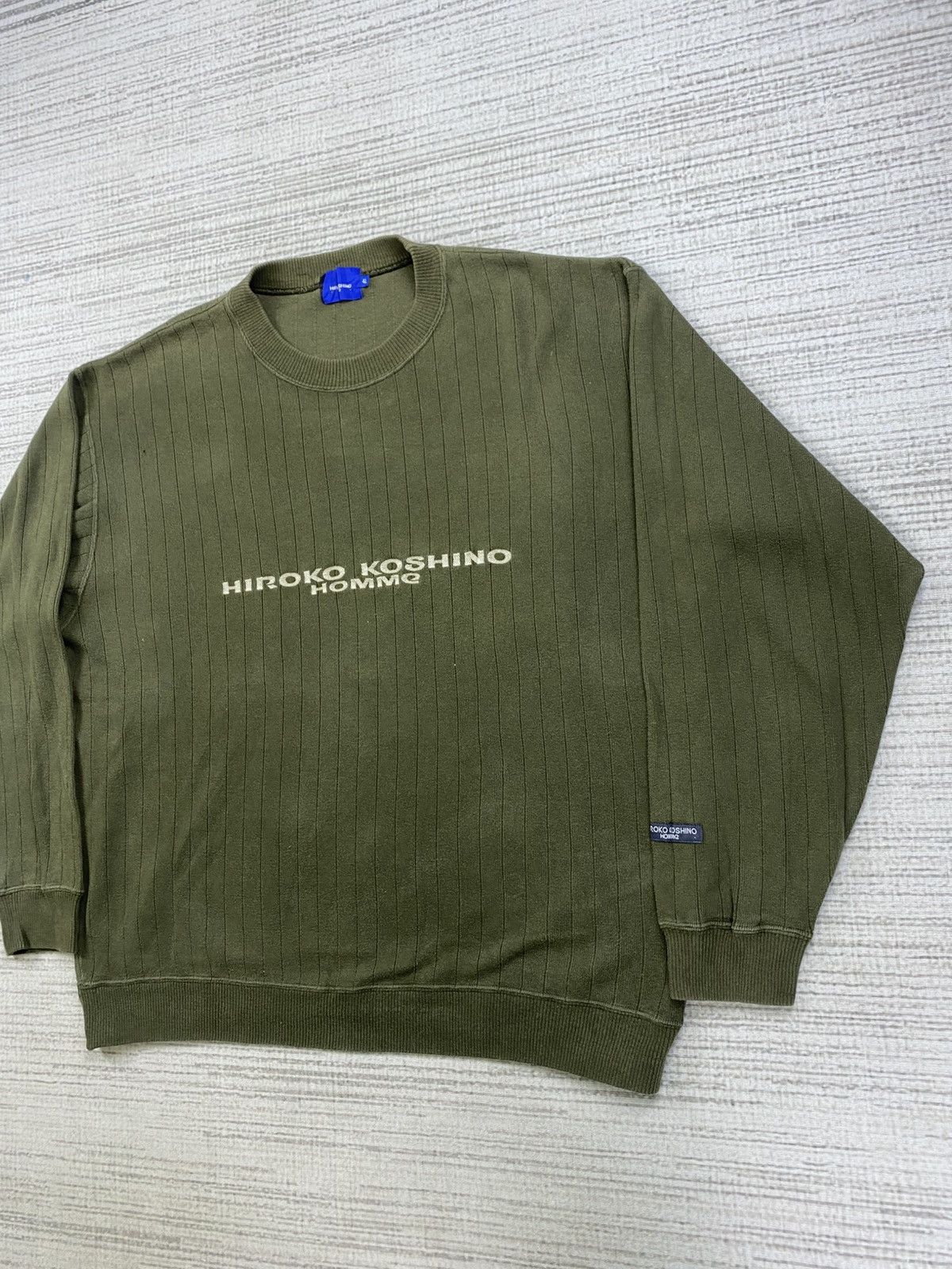 Designer × Hiroko Koshino Homme × Vintage Vtg 90s Hiroko Koshino Homme Embroidery Spellout Sweatshirt Size US XL / EU 56 / 4 - 4 Thumbnail