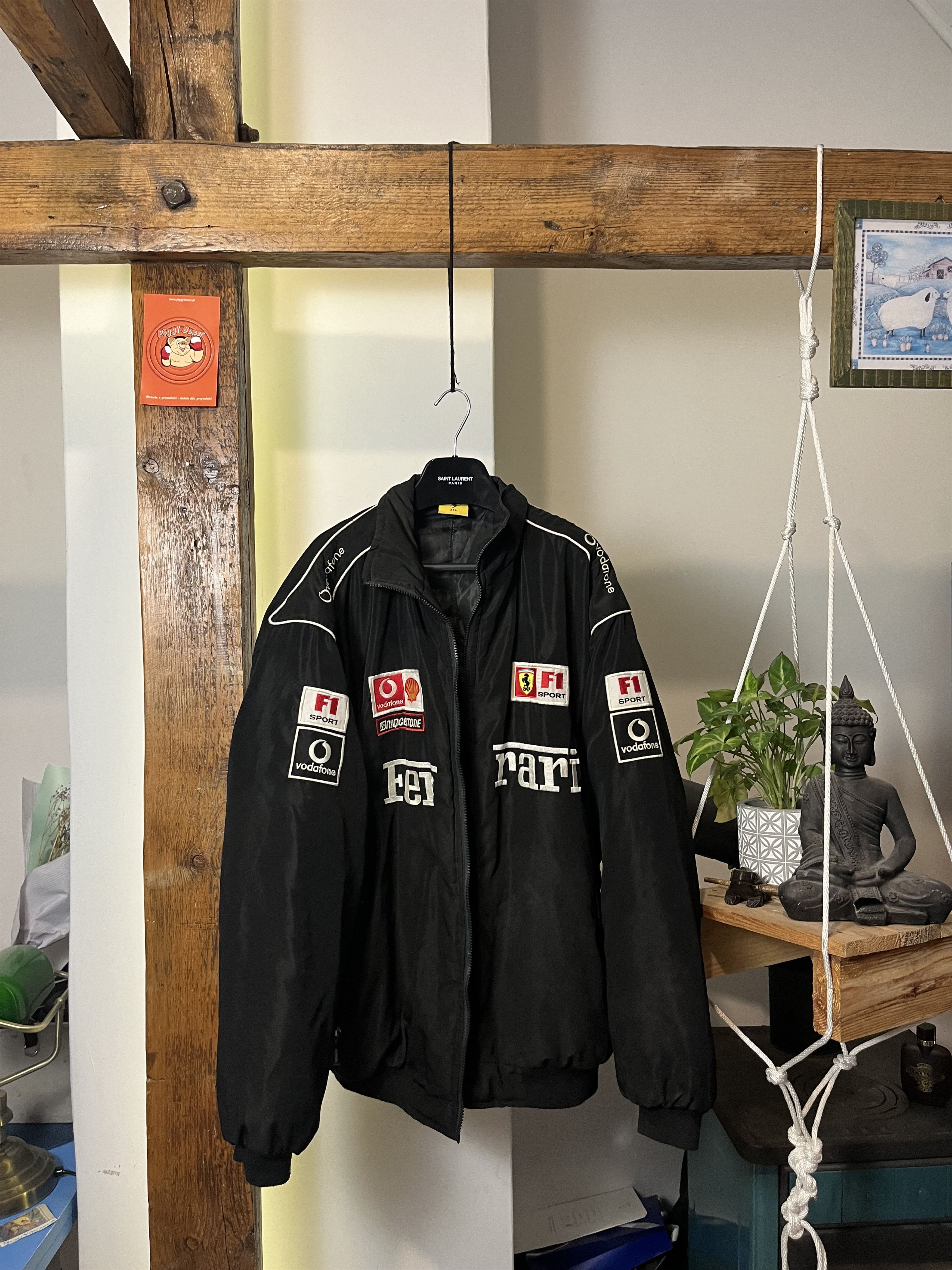 image of 90's Ferrari Formula 1 Racing Team Jacket in Black, Men's (Size 2XL)