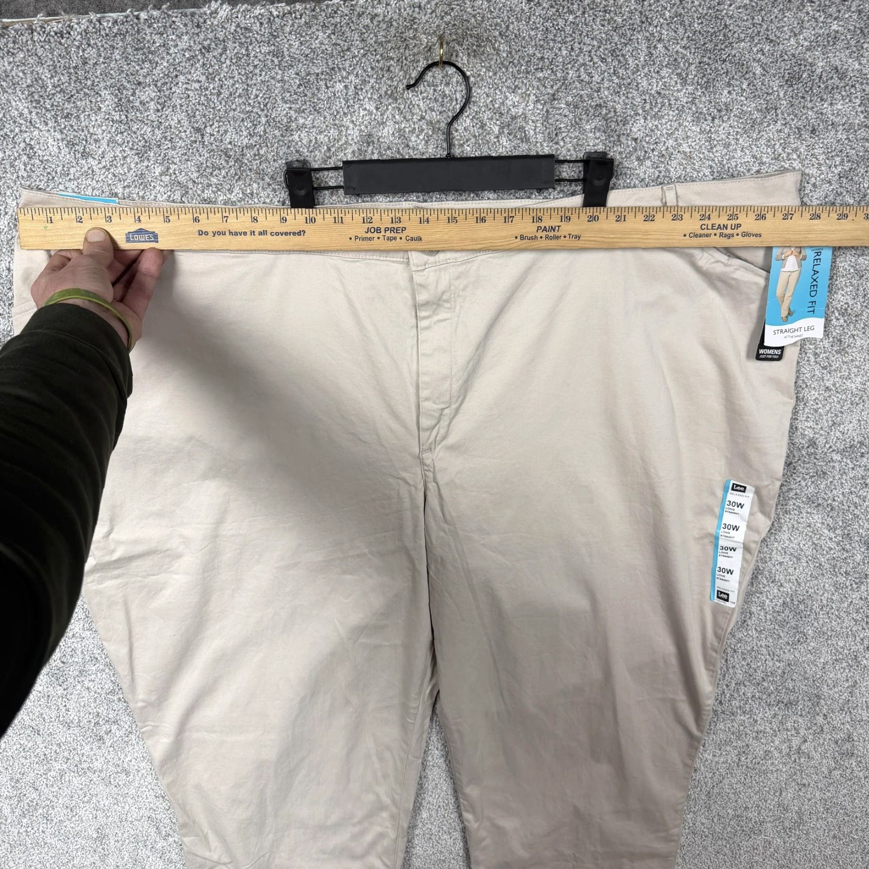 Lee Lee All Day Pant Womens 30W 55x32 Khaki Relaxed Fit Straight Twill Chino Pants Size 30" / US 8 / IT 44 - 2 Thumbnail
