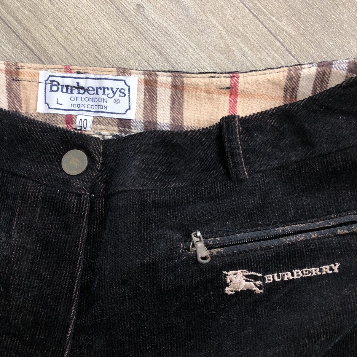 Burberry × Burberry Prorsum × Vintage 1990s Burberrys Nova Check Corduroy Brown Pants Size US 28 / EU 44 - 5 Thumbnail