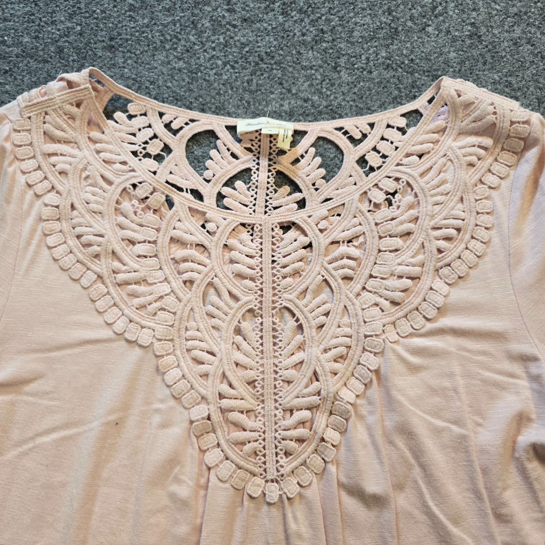 Vintage Meadow Rue Top Womens M Pink Lace Long Sleeve Blouse Casual Romantic Capsule Regular Size M / US 6-8 / IT 42-44 - 2 Thumbnail