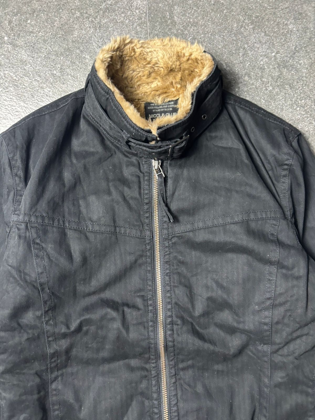 Japanese Brand 2000s Nicole Club For Men Vkei Fur Sherpa Riders Jacket Size US M / EU 48-50 / 2 - 4 Thumbnail