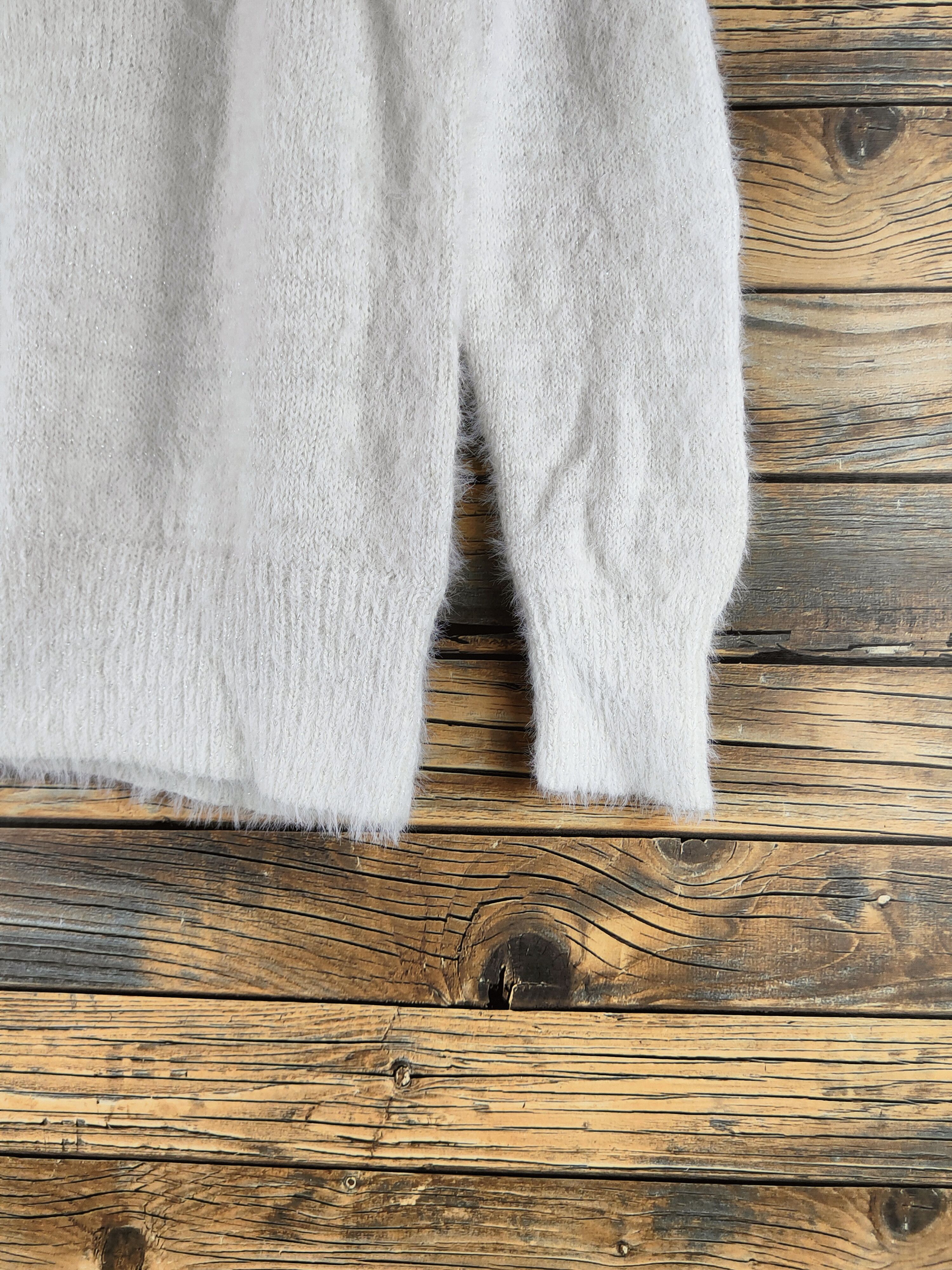 Japanese Brand DL May Pretty White Fur Mohair Knitwear #46-488 Size M / US 6-8 / IT 42-44 - 6 Thumbnail