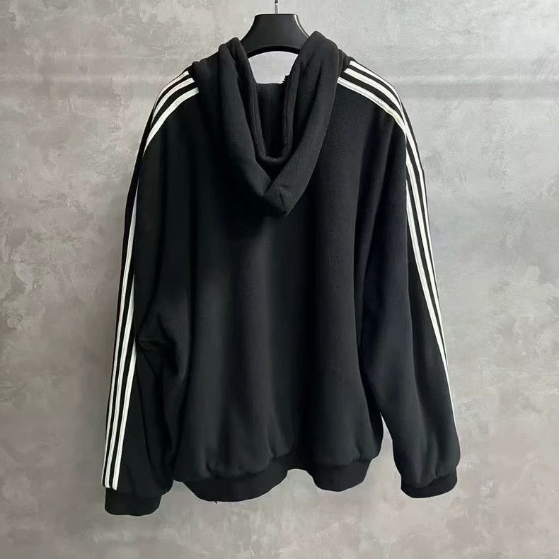 Balenciaga Balenciaga Black polar fleece embroidered logo zip hoodie Size US XS / EU 42 / 0 - 5 Thumbnail