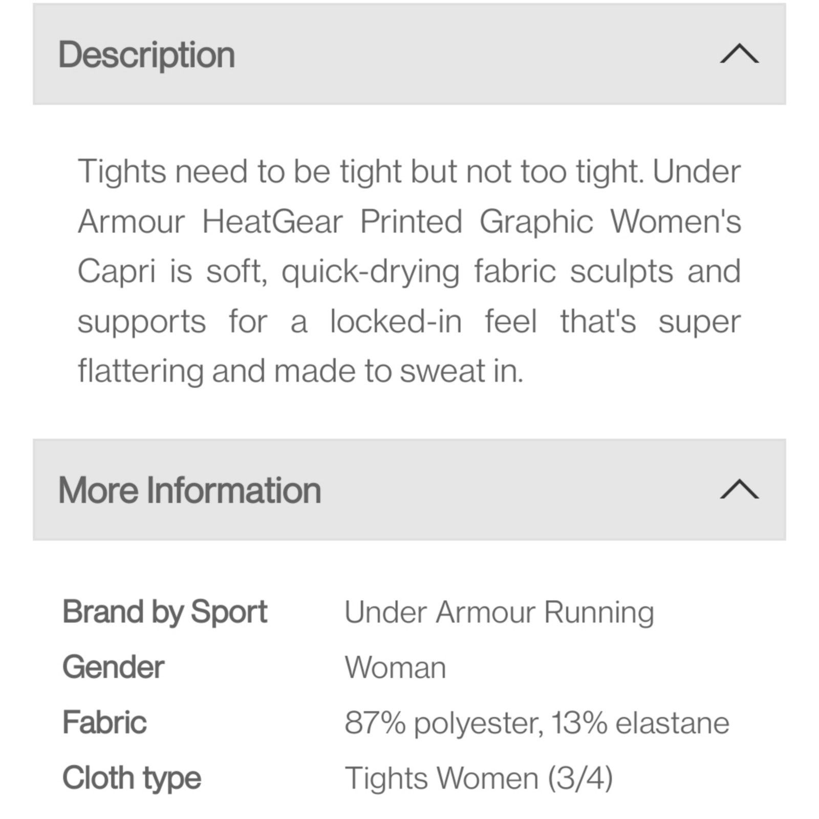 Under Armour HeatGear Compression Printed Graphic Capri sz S 1302774 Size 27" / US 4 / IT 40 - 2 Thumbnail