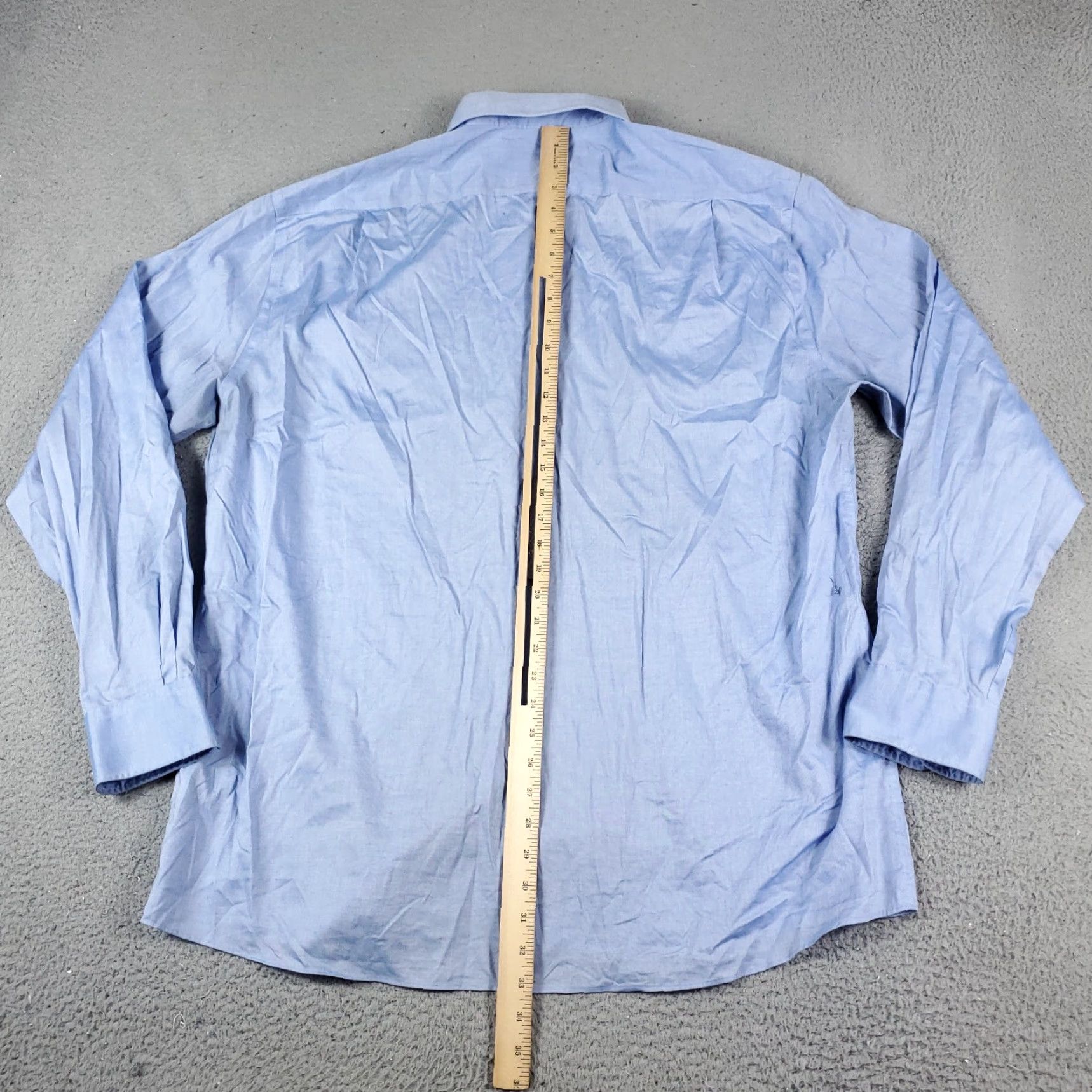 Tommy Hilfiger Tommy Hilfiger Dress Shirt Mens 17.5 Blue Long Sleeve Button Up Collared 100% Cotton Regular Fit Vintage: No (If using vintage rule) Size 46R - 6 Thumbnail
