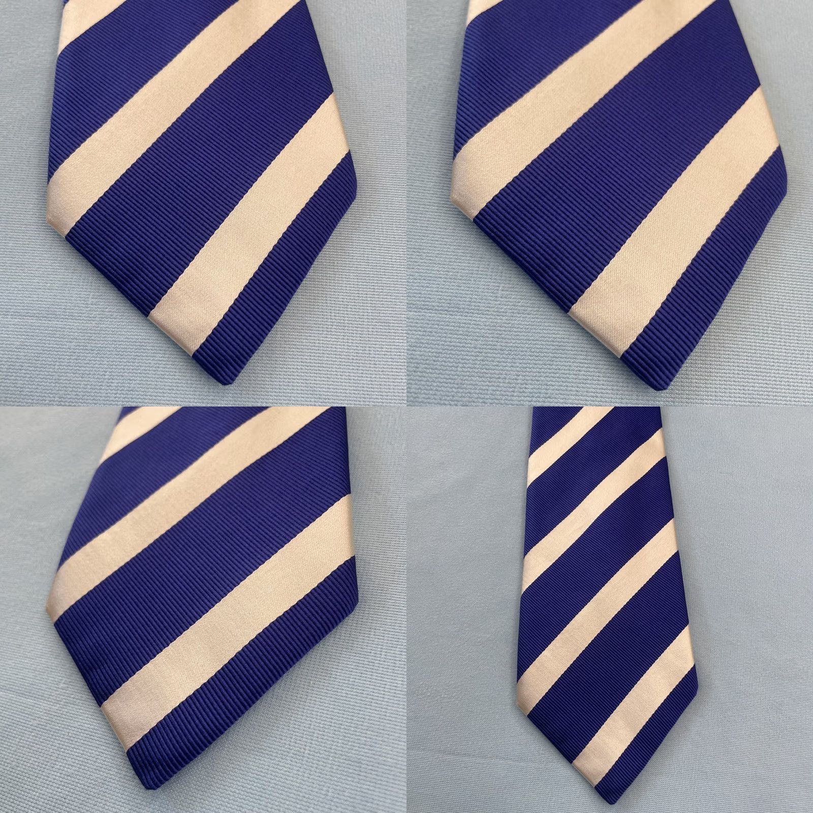 Charles Tyrwhitt VINTAGE Charles Tyrwhitt Silk Tie Blue Repp Neck tie Mens Exec Italy 3.5x61 Size ONE SIZE - 8 Thumbnail