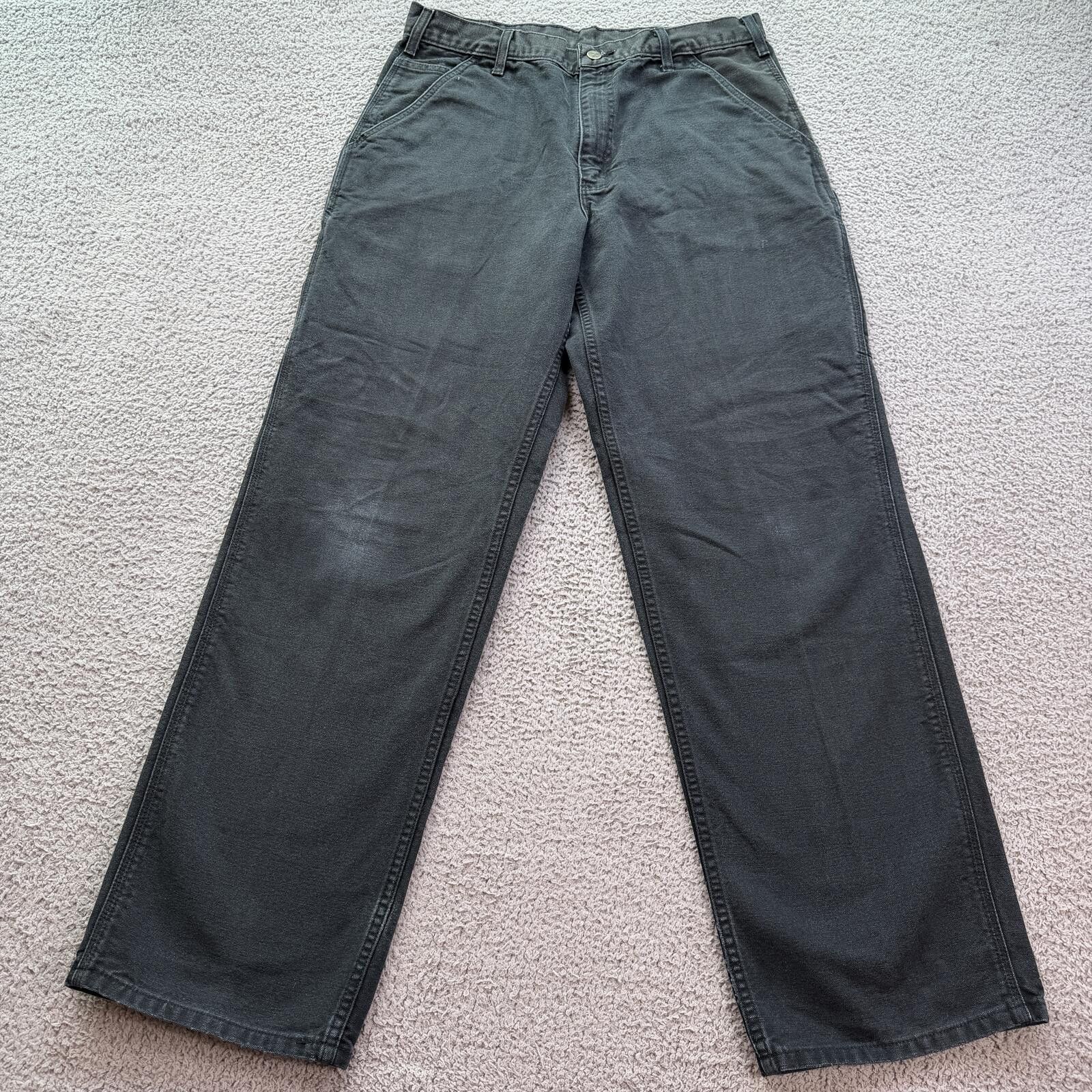 Carhartt Carhartt B11 Black Canvas Work Pants 34x34 Faded Carpenter Size US 34 / EU 50 - 1 Thumbnail