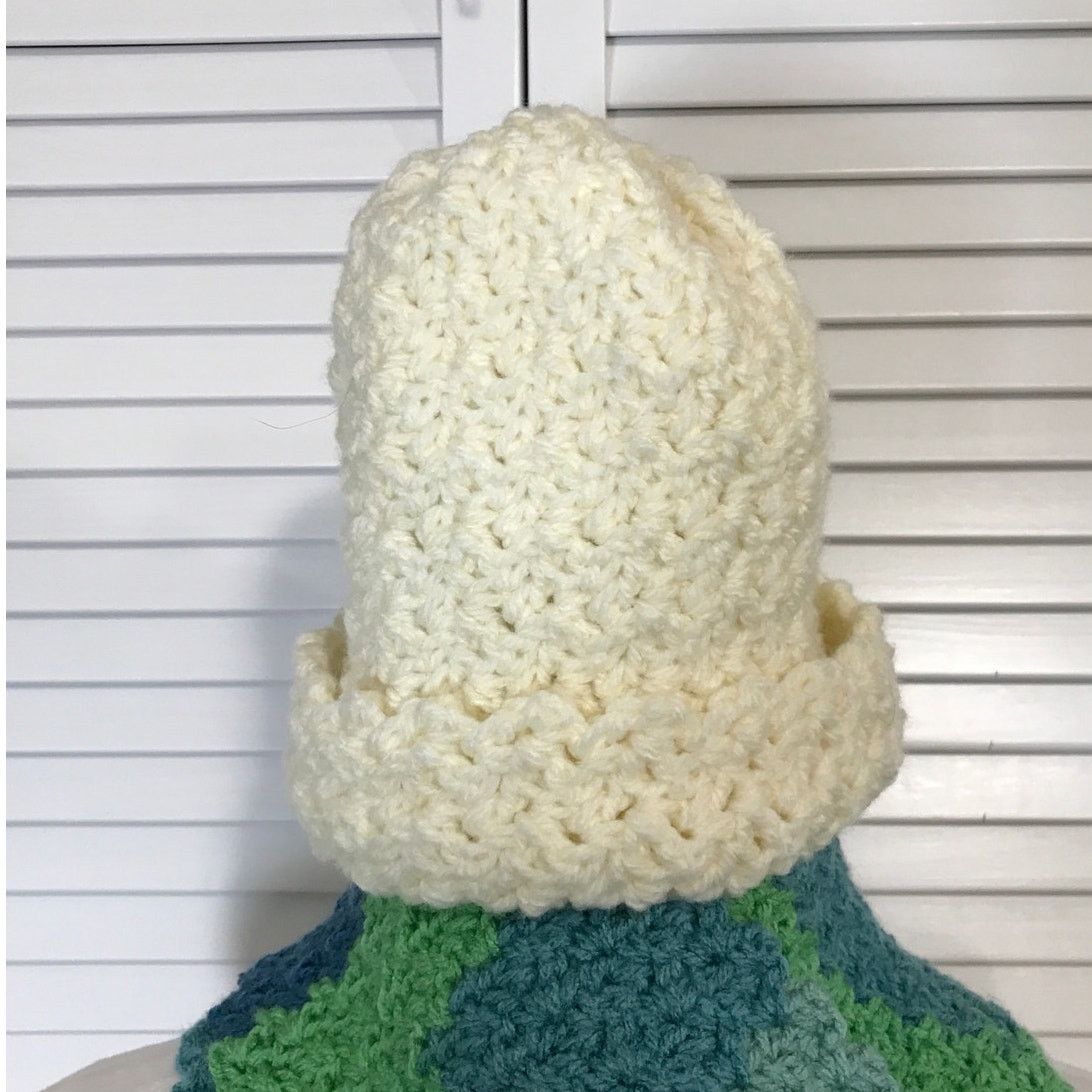 Handmade NWT Handmade Crocheted Multicolor Textured Beanie Scarf 86” Size ONE SIZE - 3 Thumbnail