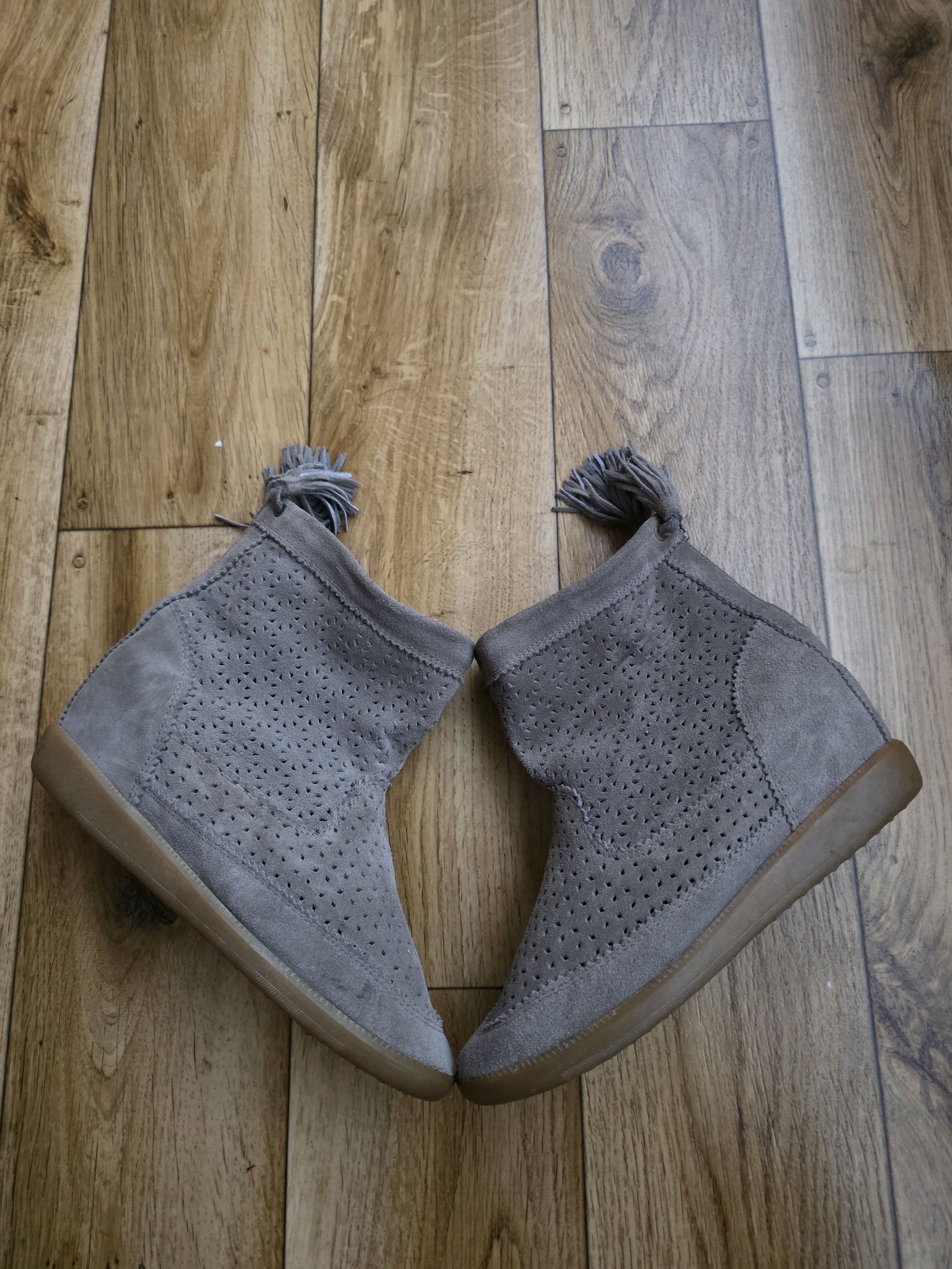 Isabel Marant × Isabel Marant Etoile × Vintage Isabel Marant Cutout Beslay Wedge Ankle Boots Size US 10 / IT 40 - 10 Thumbnail