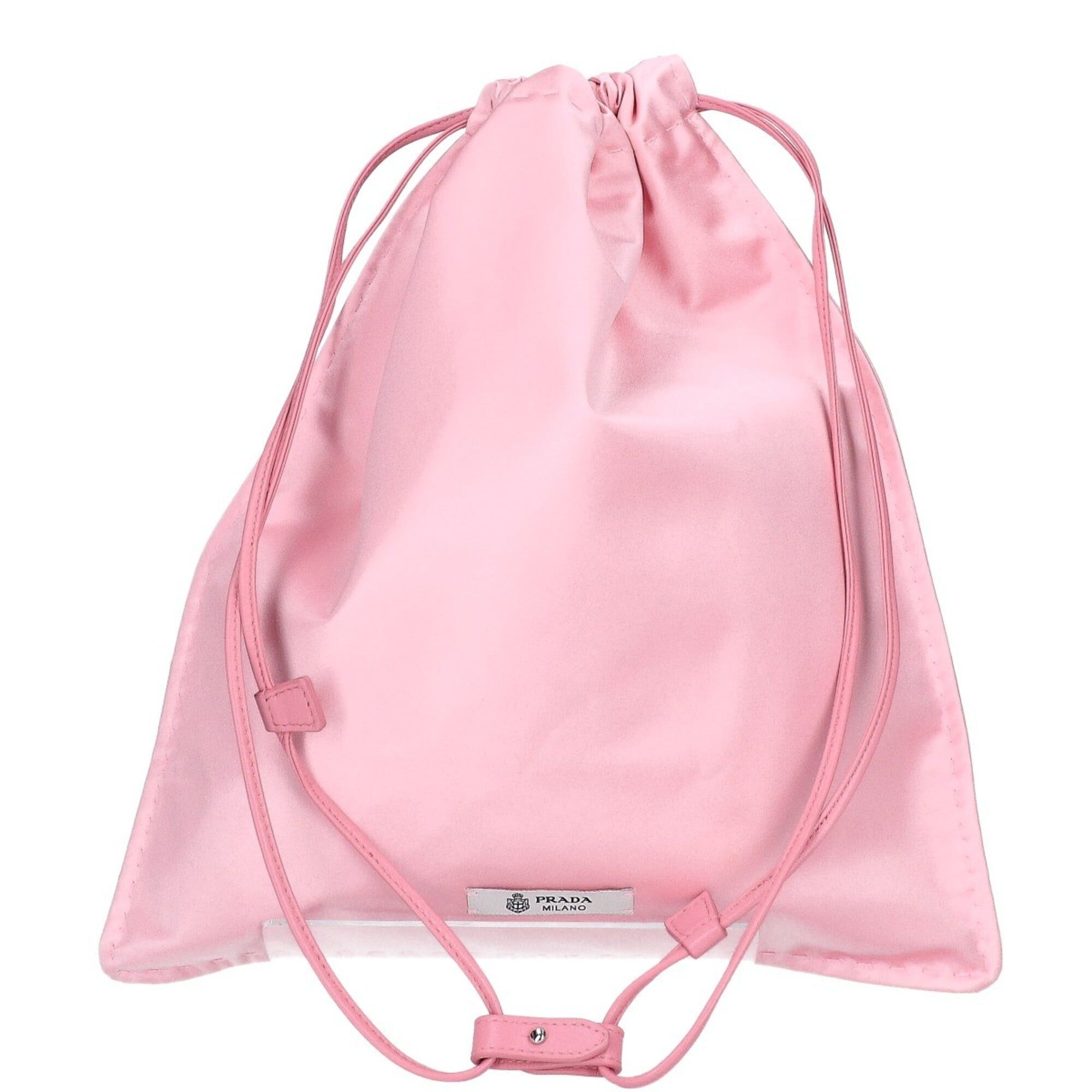 Prada PRADA 1NK063_2G6B_F0442 Wish Silk Duchess Drawstring Pouch Handbag Petal Pink Women's Size ONE SIZE - 1 Thumbnail