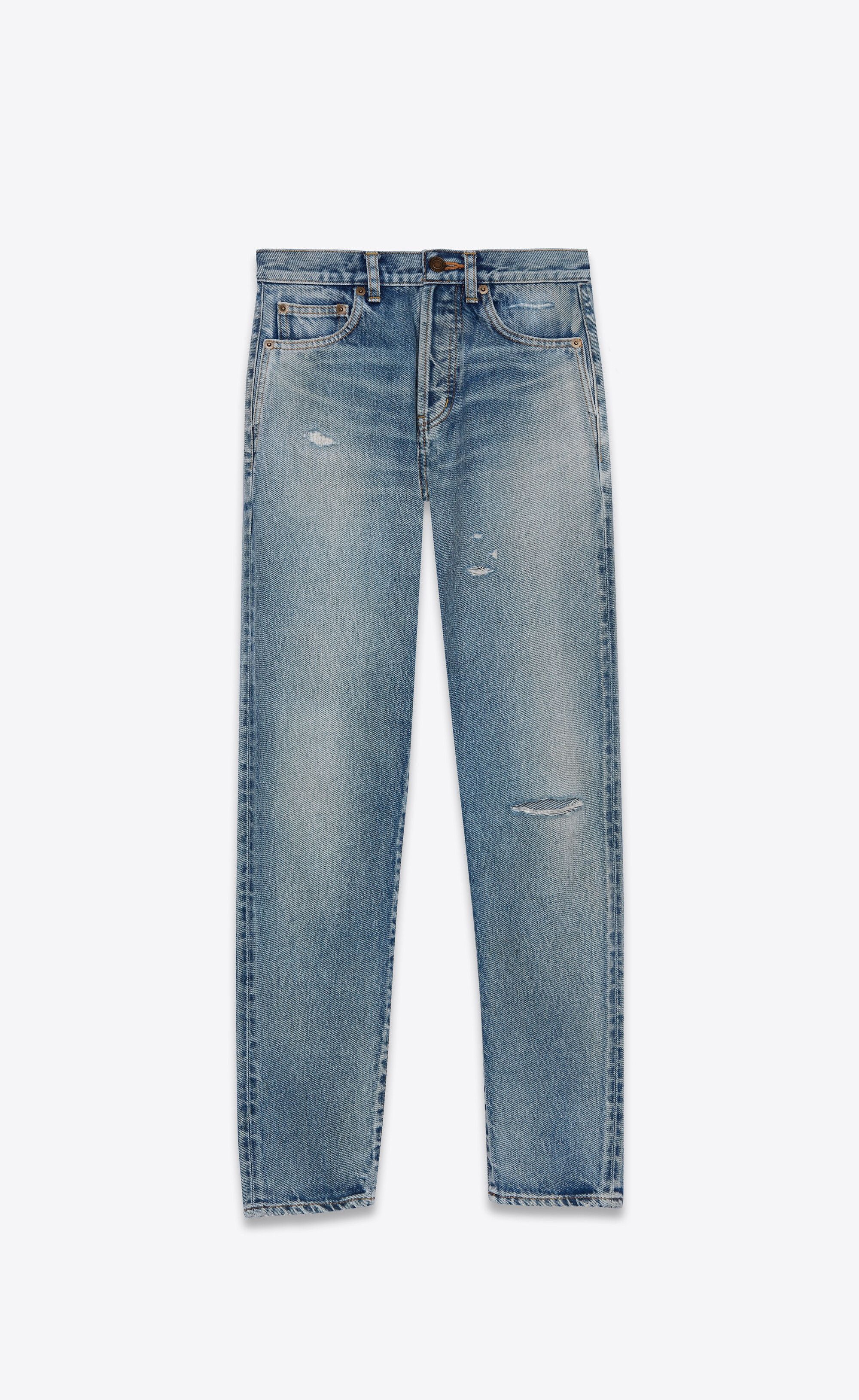 Saint Laurent Paris $1K VALUE slim-fit jeans in santa monica blue denim jeans Size 28" / US 6 / IT 42 - 1 Thumbnail