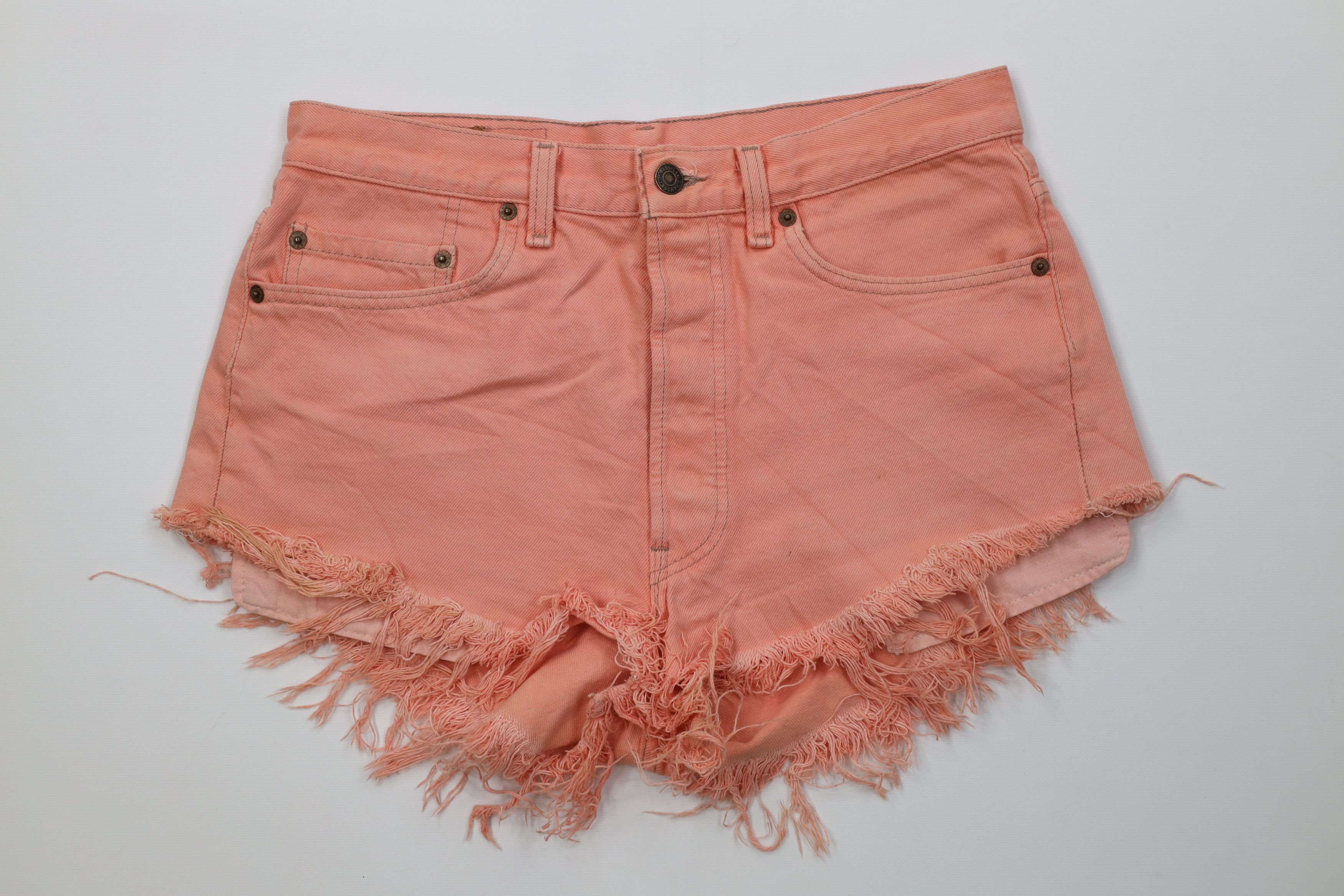 Levi's Vintage 90s Levis 501xx Cut Off Denim Jean Shorts Pink USA Size 32" / US 10 / IT 46 - 1 Thumbnail
