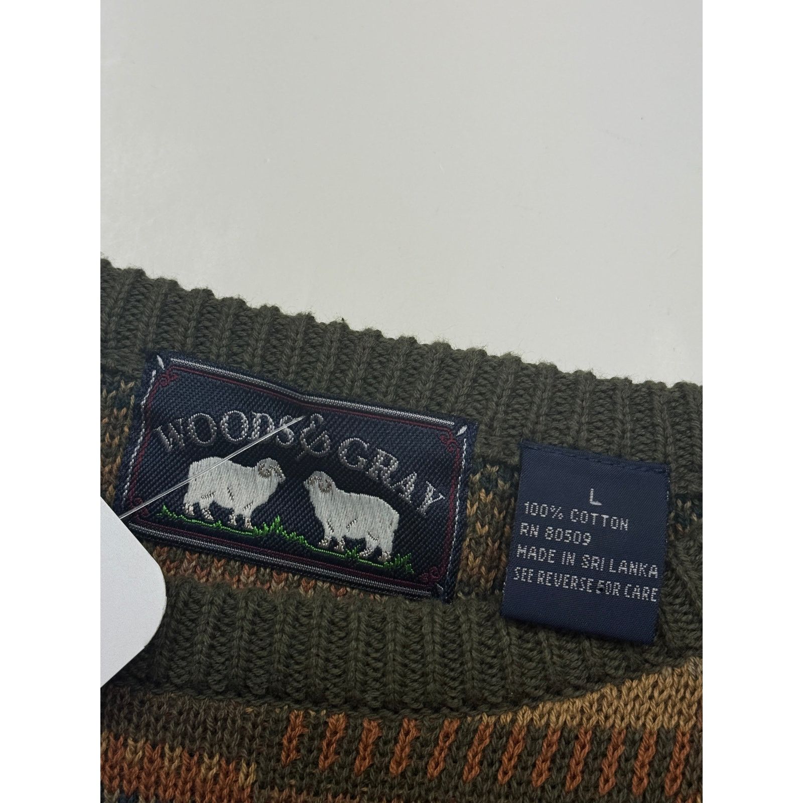 Vintage Vintage 90s Woods & Gray Russet Block Knit Sweatshirt L Size US L / EU 52-54 / 3 - 3 Thumbnail