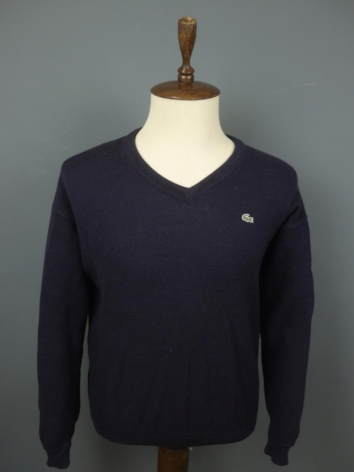 Lacoste Lacoste Navy Tight Knit V-Neck Pullover Sweater Size 7 Size US M / EU 48-50 / 2 - 1 Thumbnail