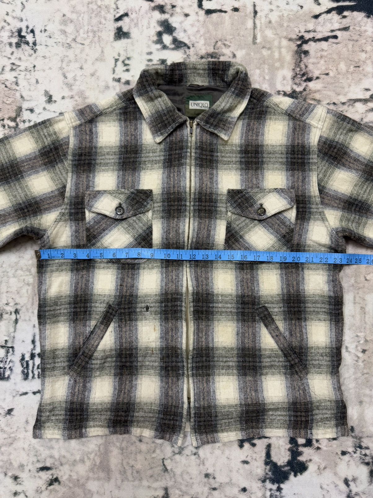 Japanese Brand × Uniqlo × Vintage Vintage 90s Uniqlo Plaid Tweed Chekered Flanel Wool Jacket Size US L / EU 52-54 / 3 - 19 Thumbnail
