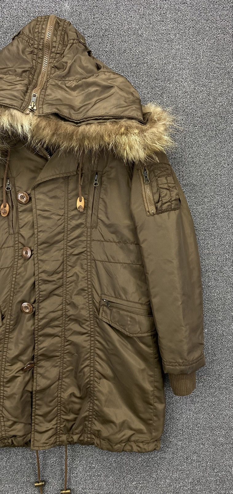 If Six Was Nine 2000s G.O.A - Fur Hoodie Brown Long Jacket Size S / US 4 / IT 40 - 4 Thumbnail