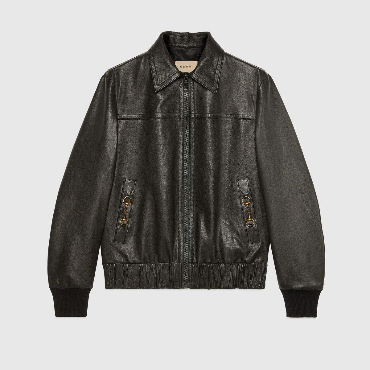 Gucci oc11z1025 Leather Bomber Jacket in Black Size US L / EU 52-54 / 3 - 1 Thumbnail